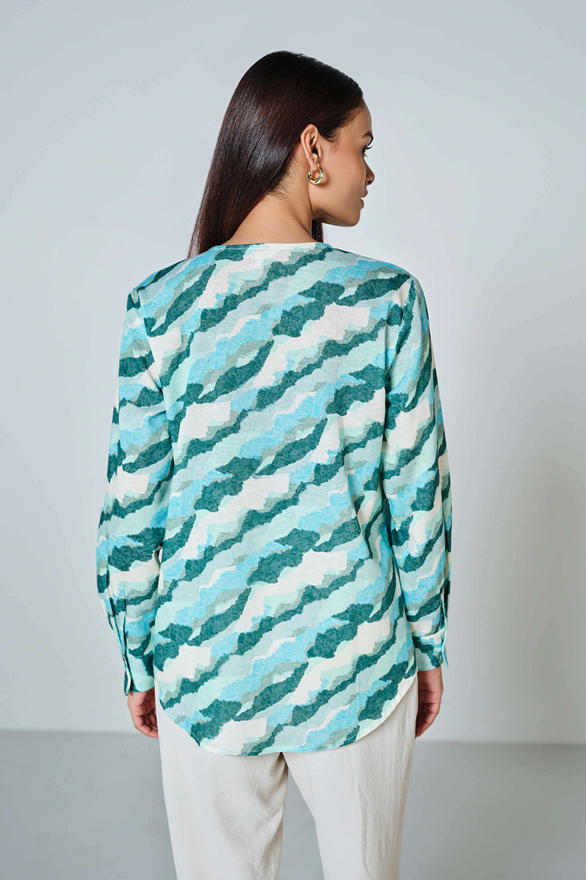 Graphic-Print-Viscose-Women-s-Top