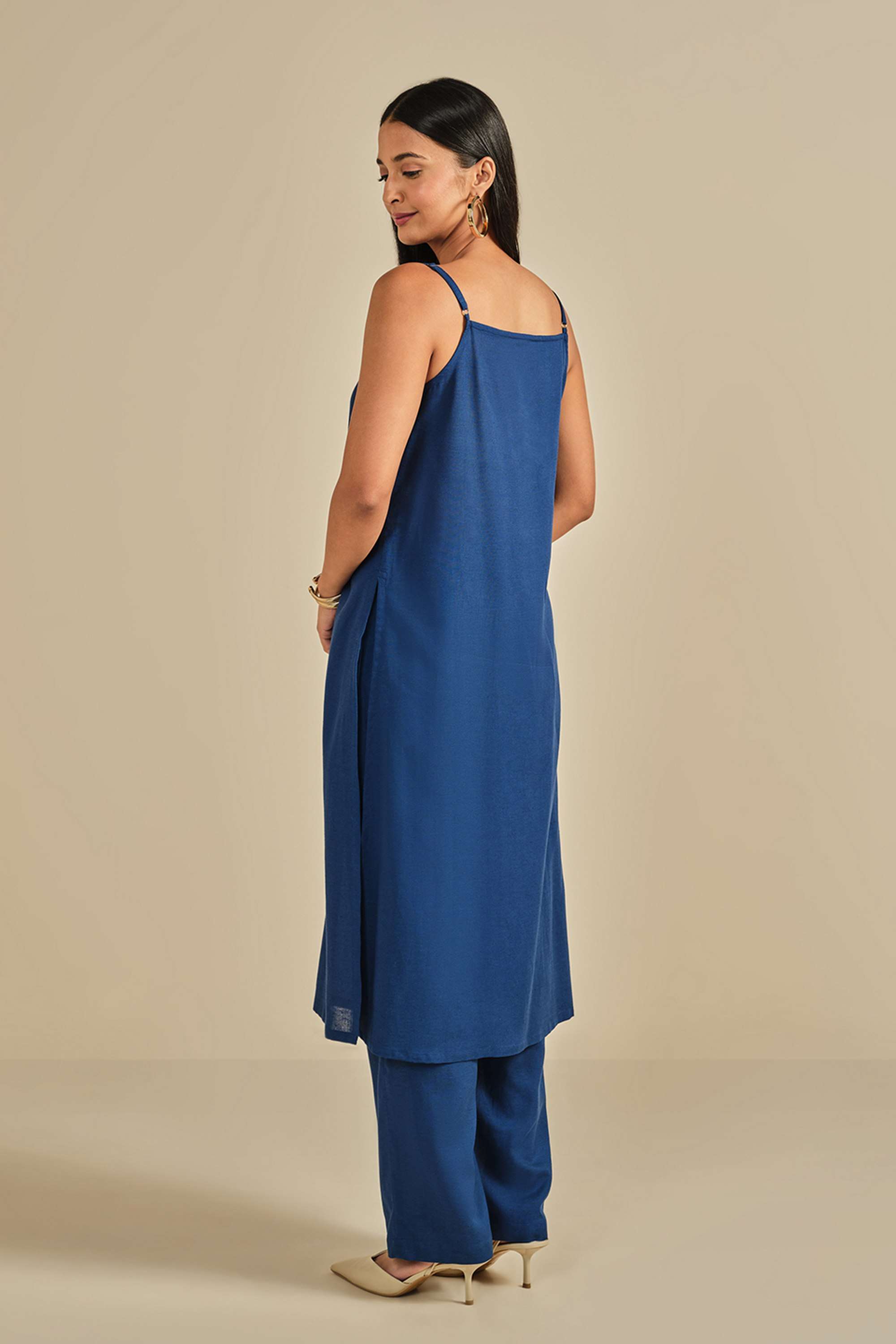 Embroidered-Full-Length-Viscose-Blend-Women-s-Co-Ord-Set