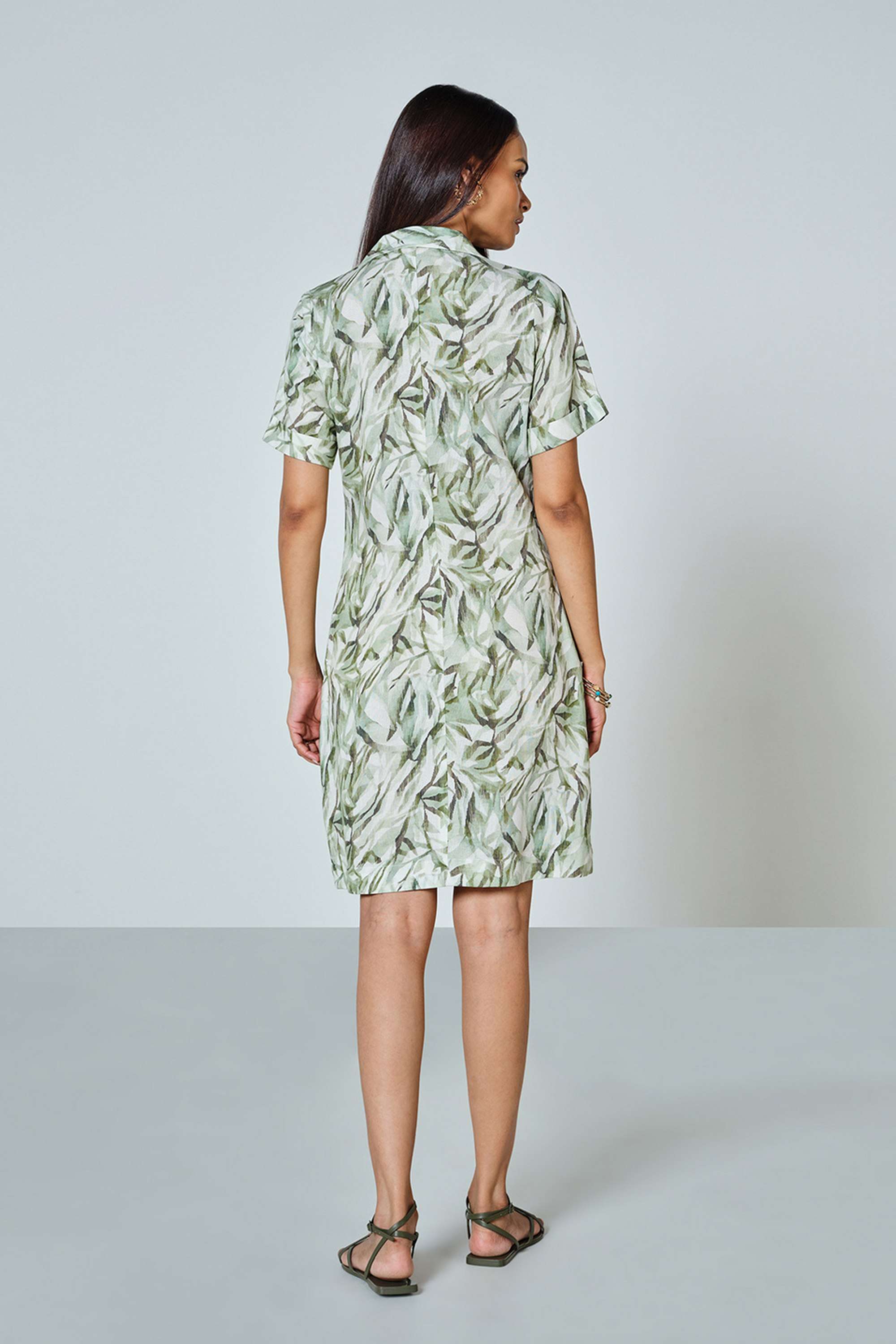 Solid-V-Neck-Viscose-Blend-Women-s-Knee-Length-Dress