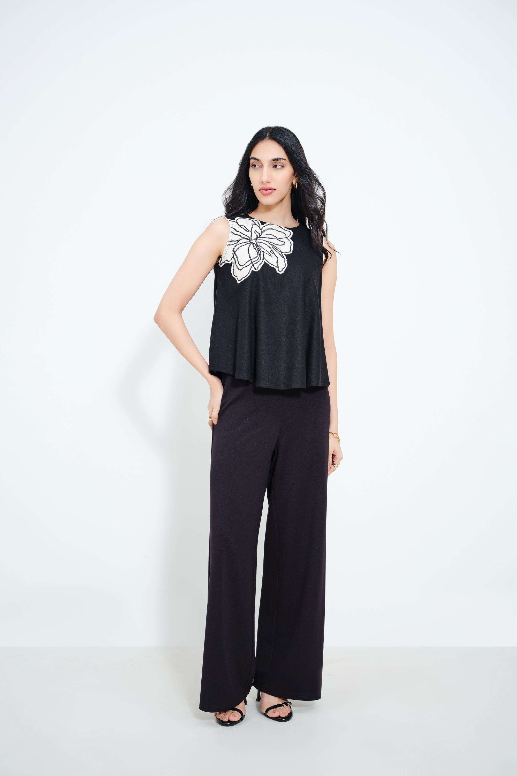 Solid-Blended-Fabric-Women-s-Top