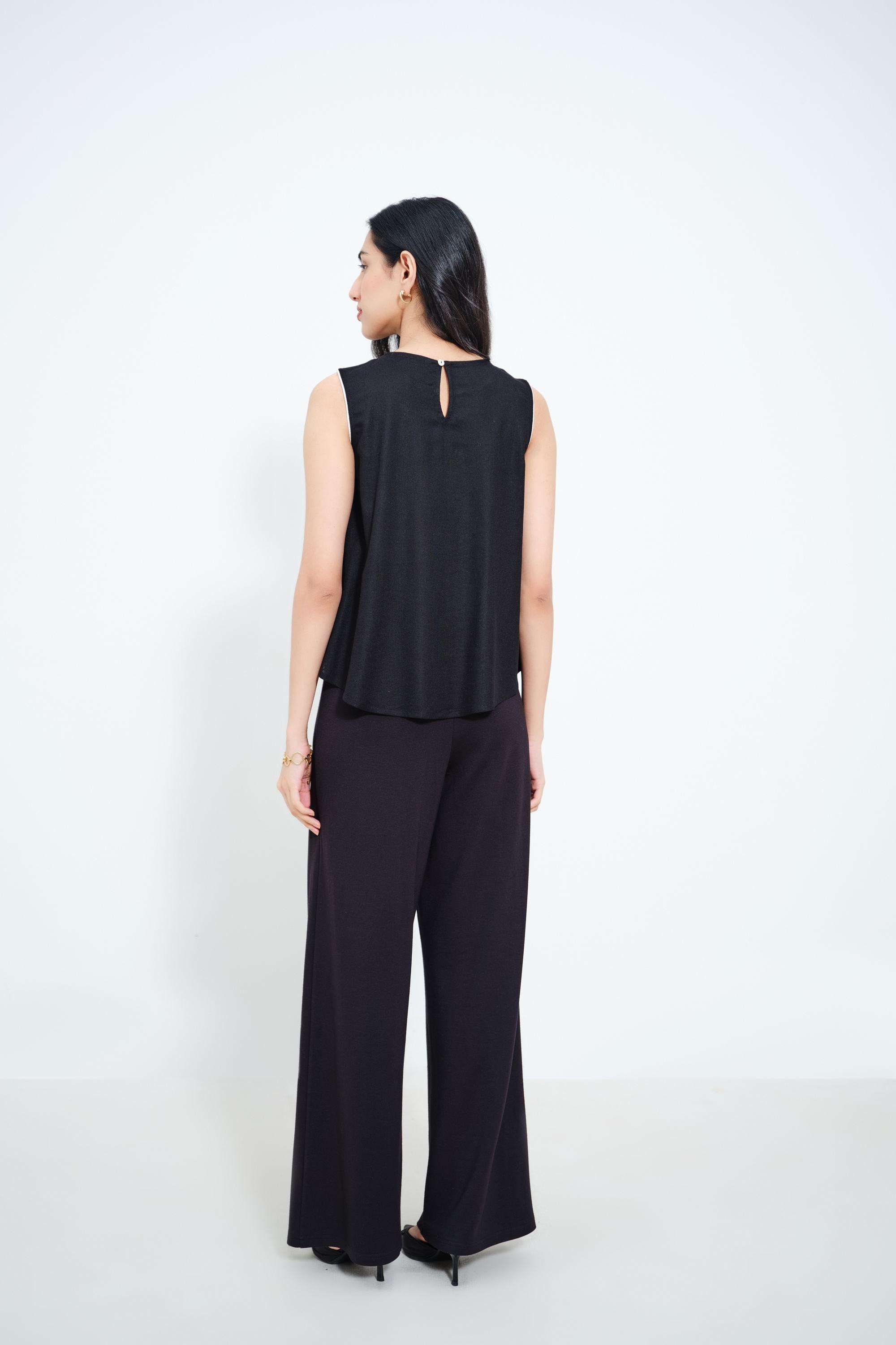 Solid-Blended-Fabric-Women-s-Top