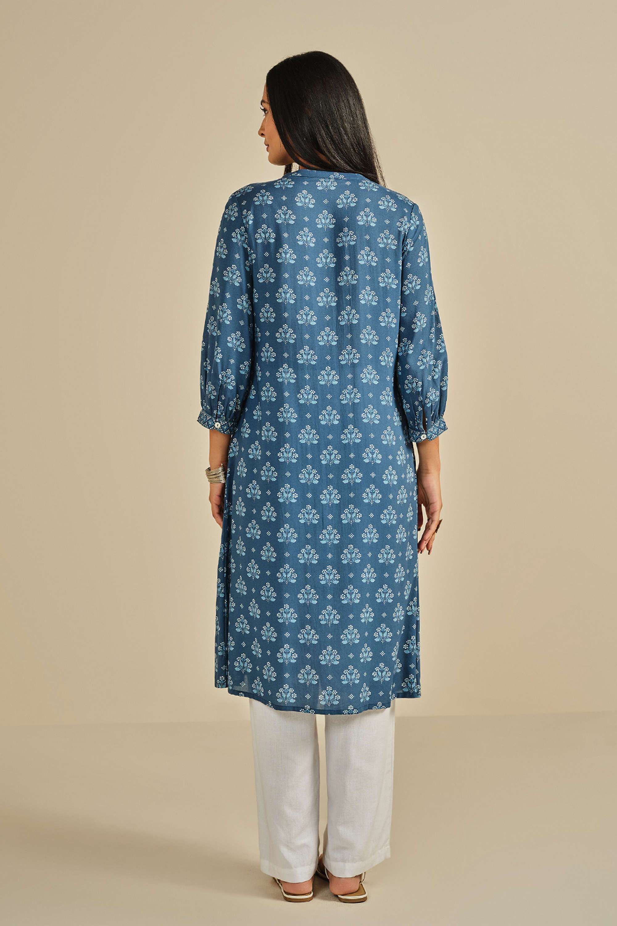 Floral-Modal-Round-Neck-Women-s-Kurta