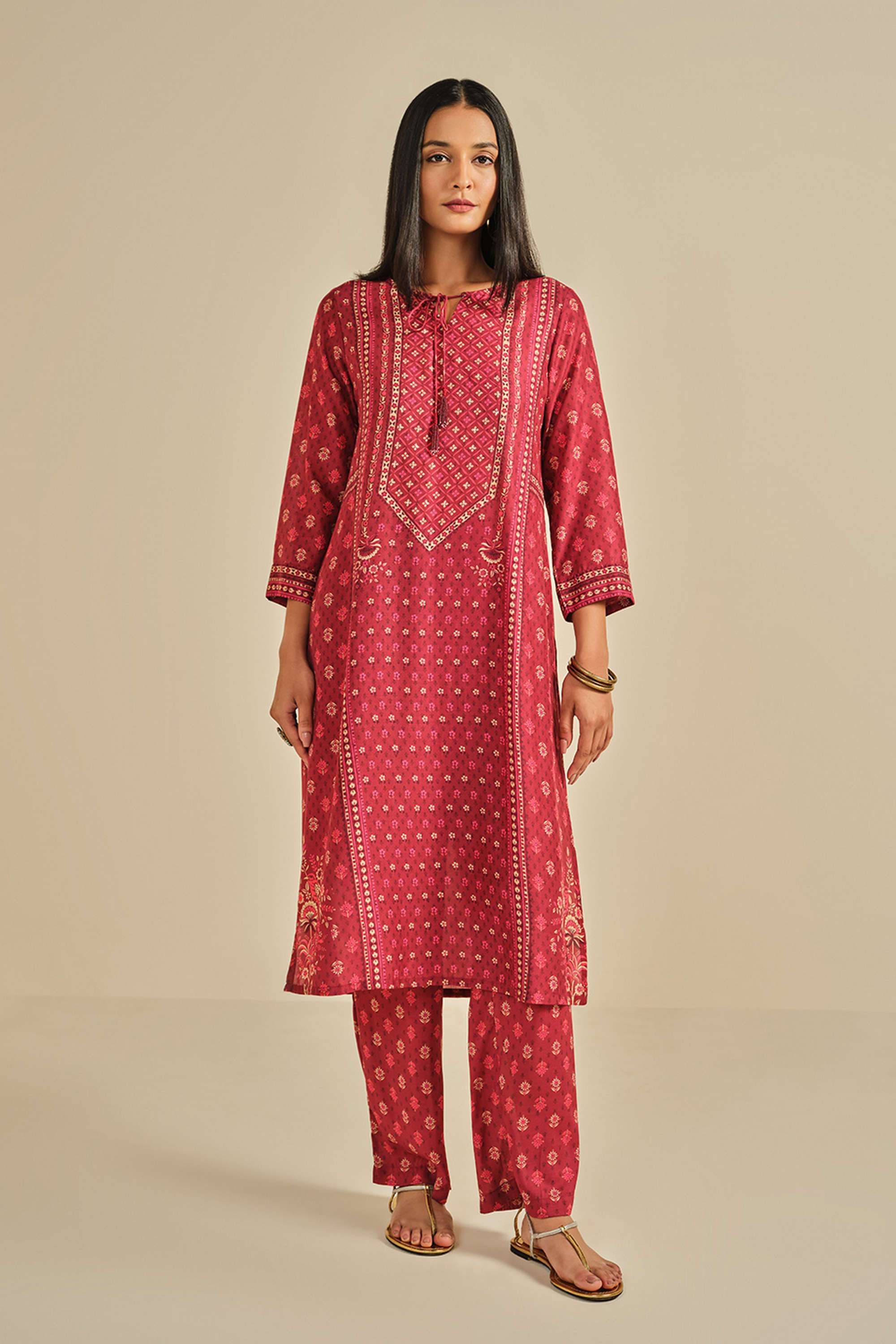 Printed-Modal-Round-Neck-Women-s-Kurta-Pant-Set