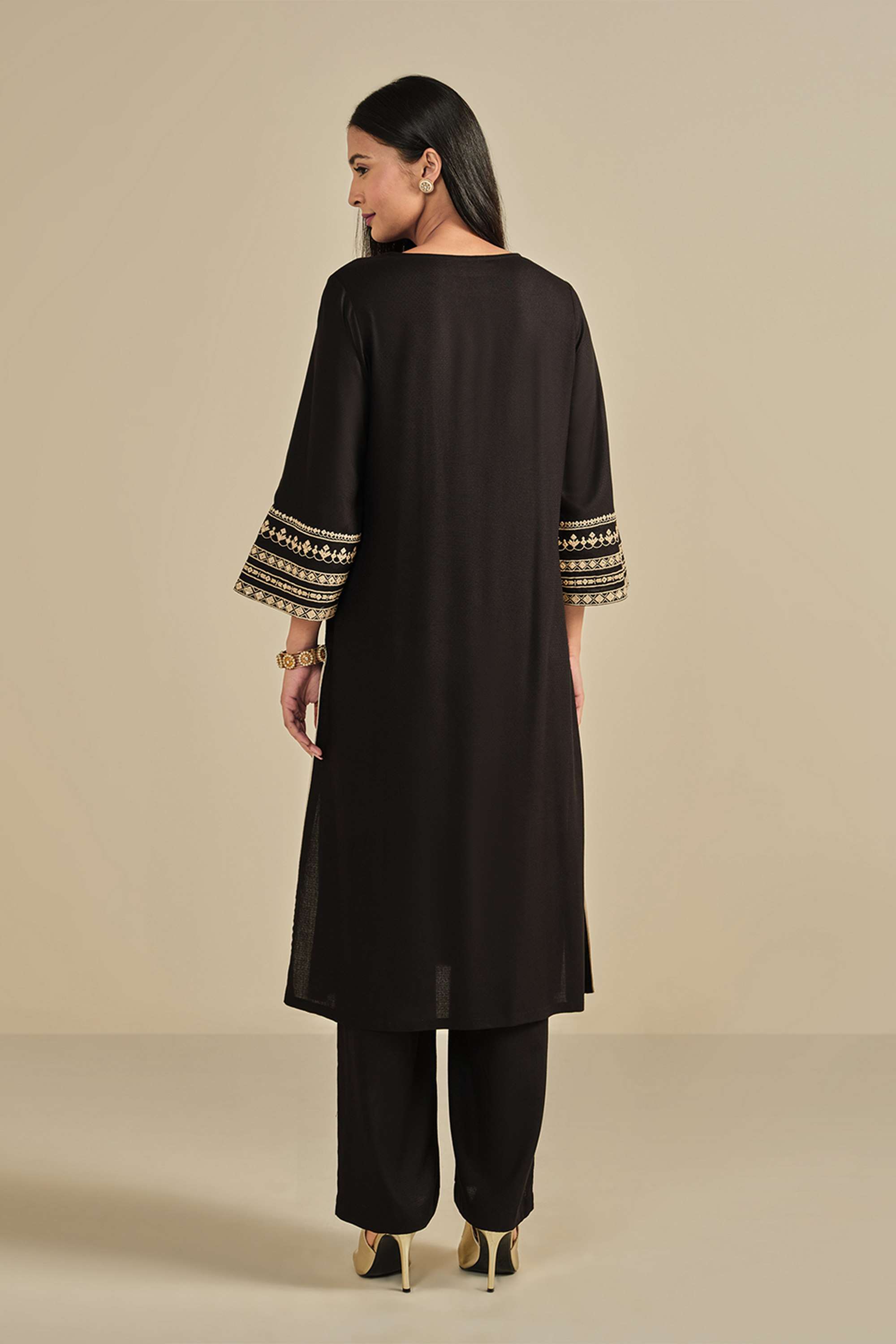 Solid-Full-Length-Viscose-Woven-Women-s-Co-Ord-Set