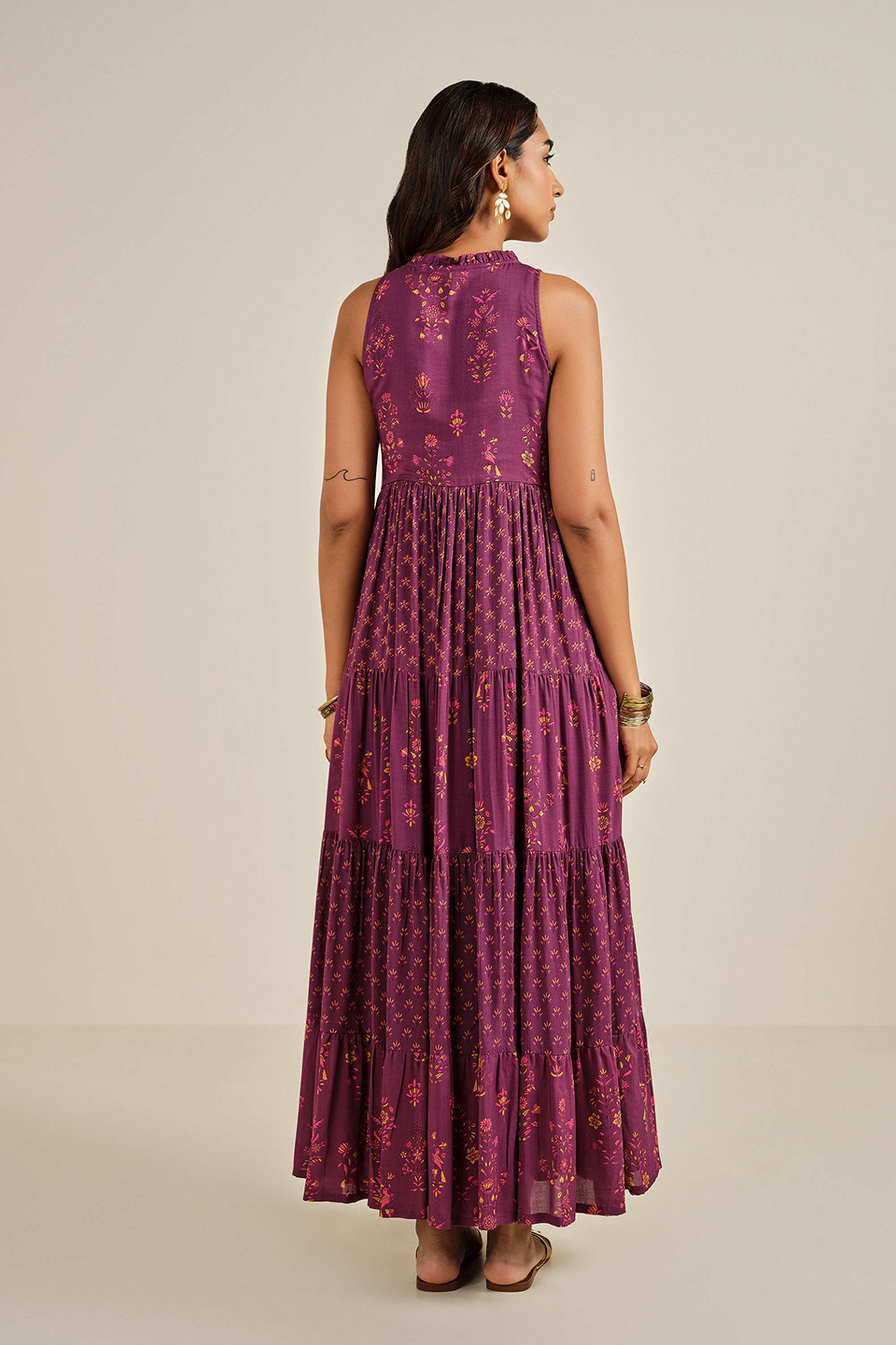 Ethnic-Motifs-Modal-Round-Neck-Women-s-Gown