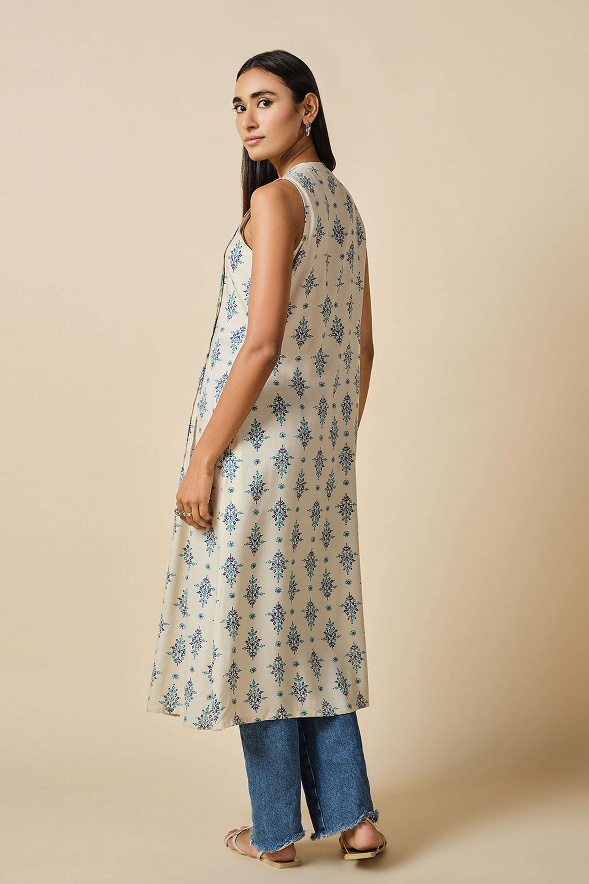 Geometric-Print-Viscose-Women-s-Casual-Wear-Kurta