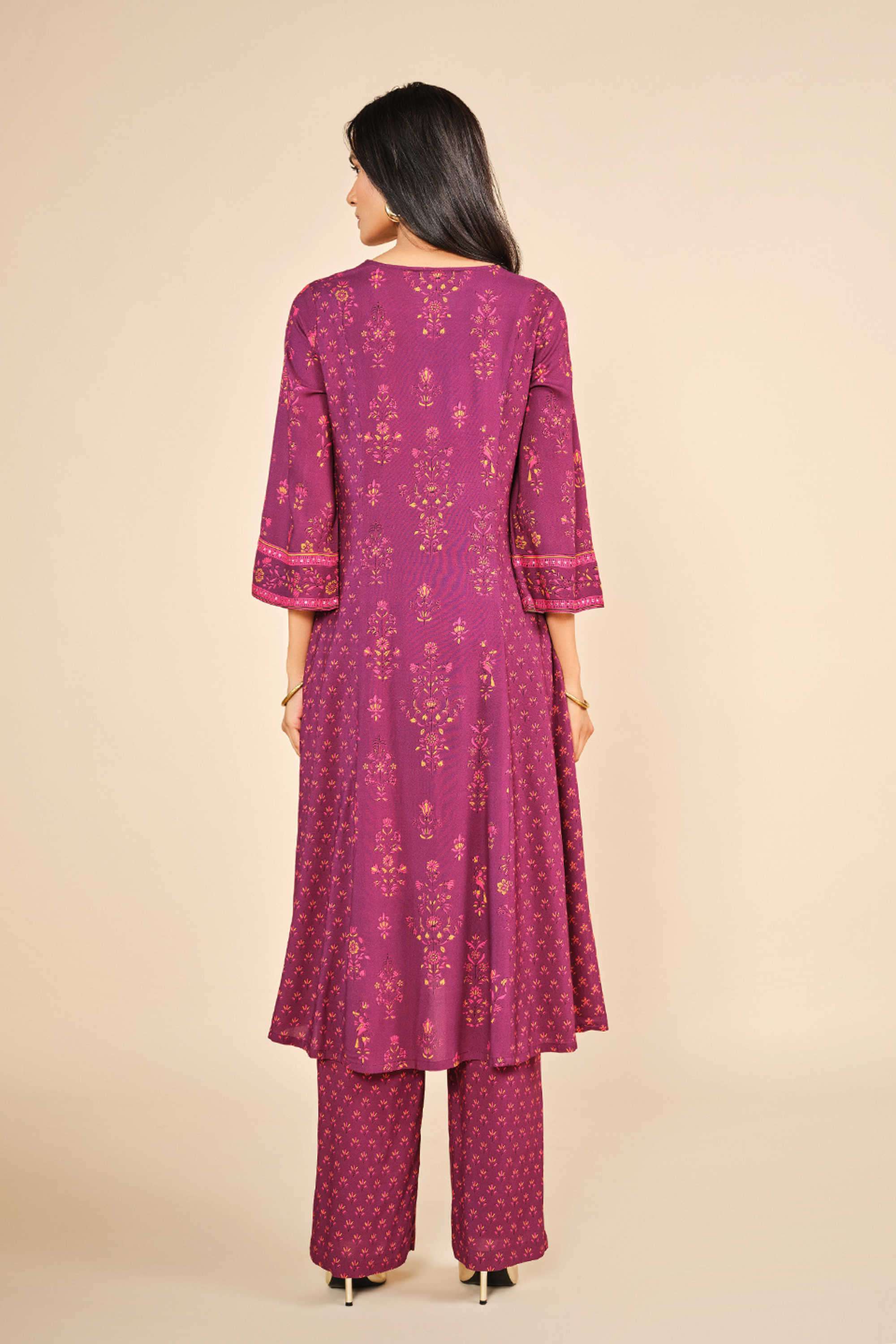 Embroidered-V-Neck-Viscose-Women-Co-Ord-Set