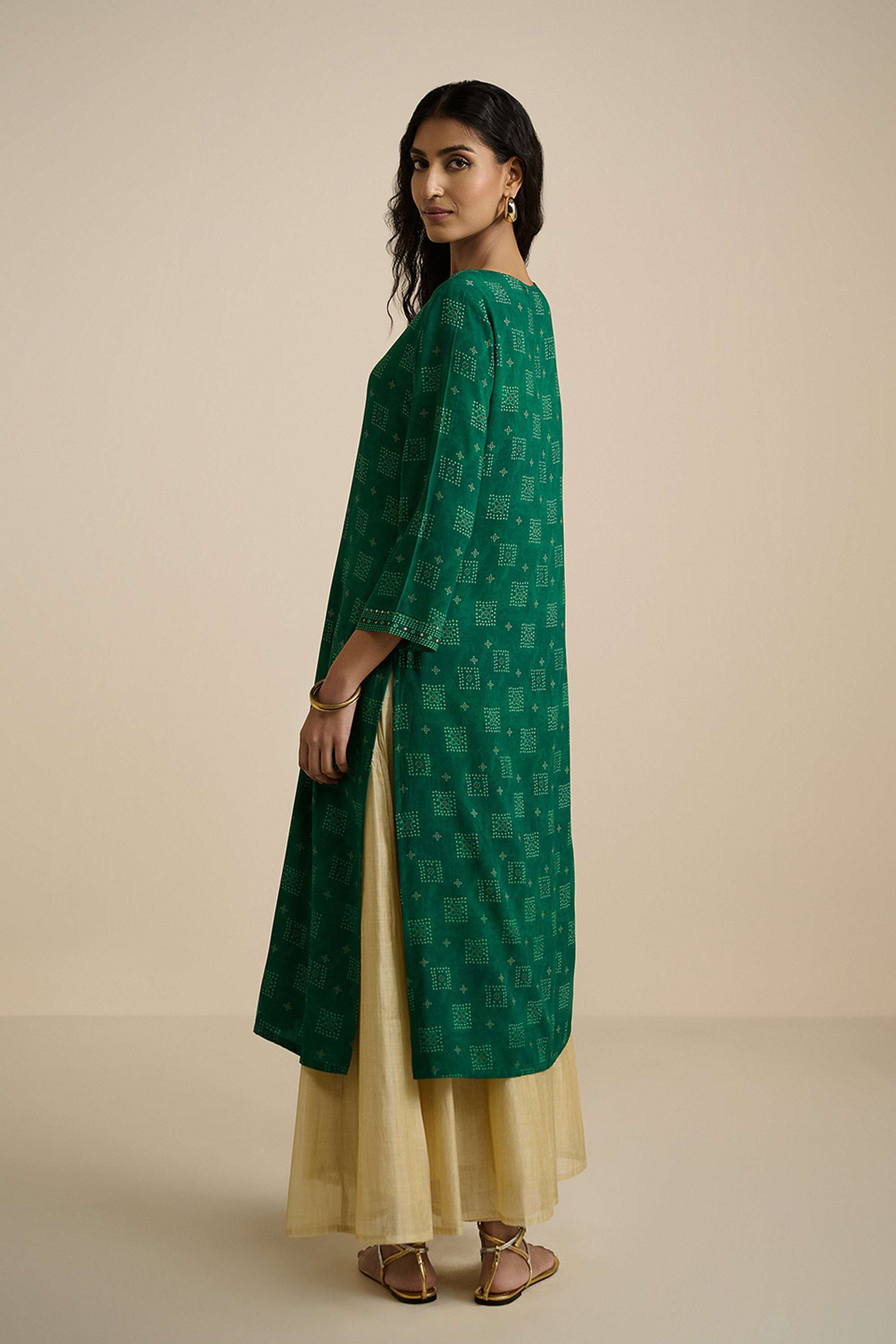 Printed-Viscose-Round-Neck-Women-s-Casual-Wear-Kurta