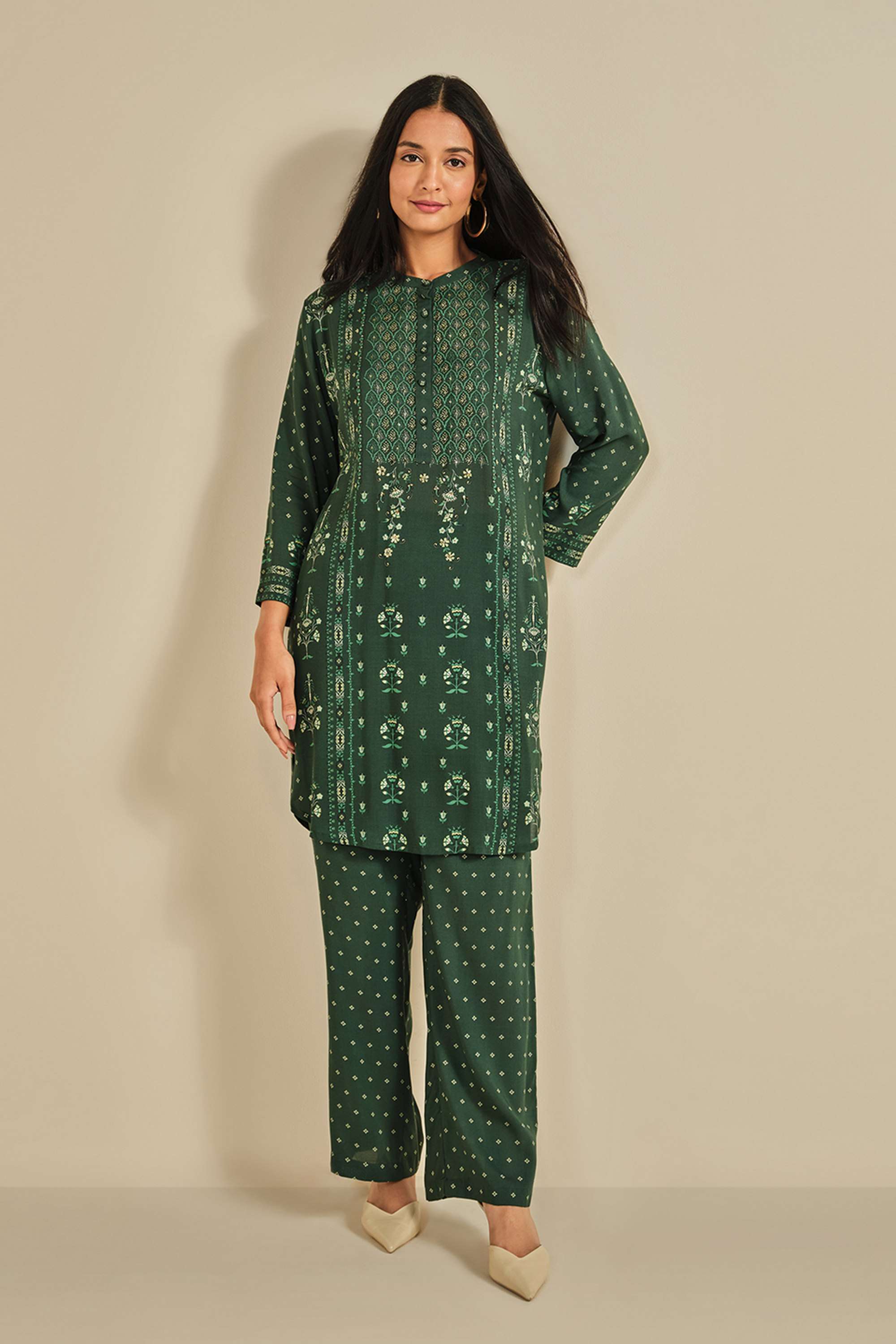 Floral-Full-Length-Modal-Woven-Women-s-Co-Ord-Set