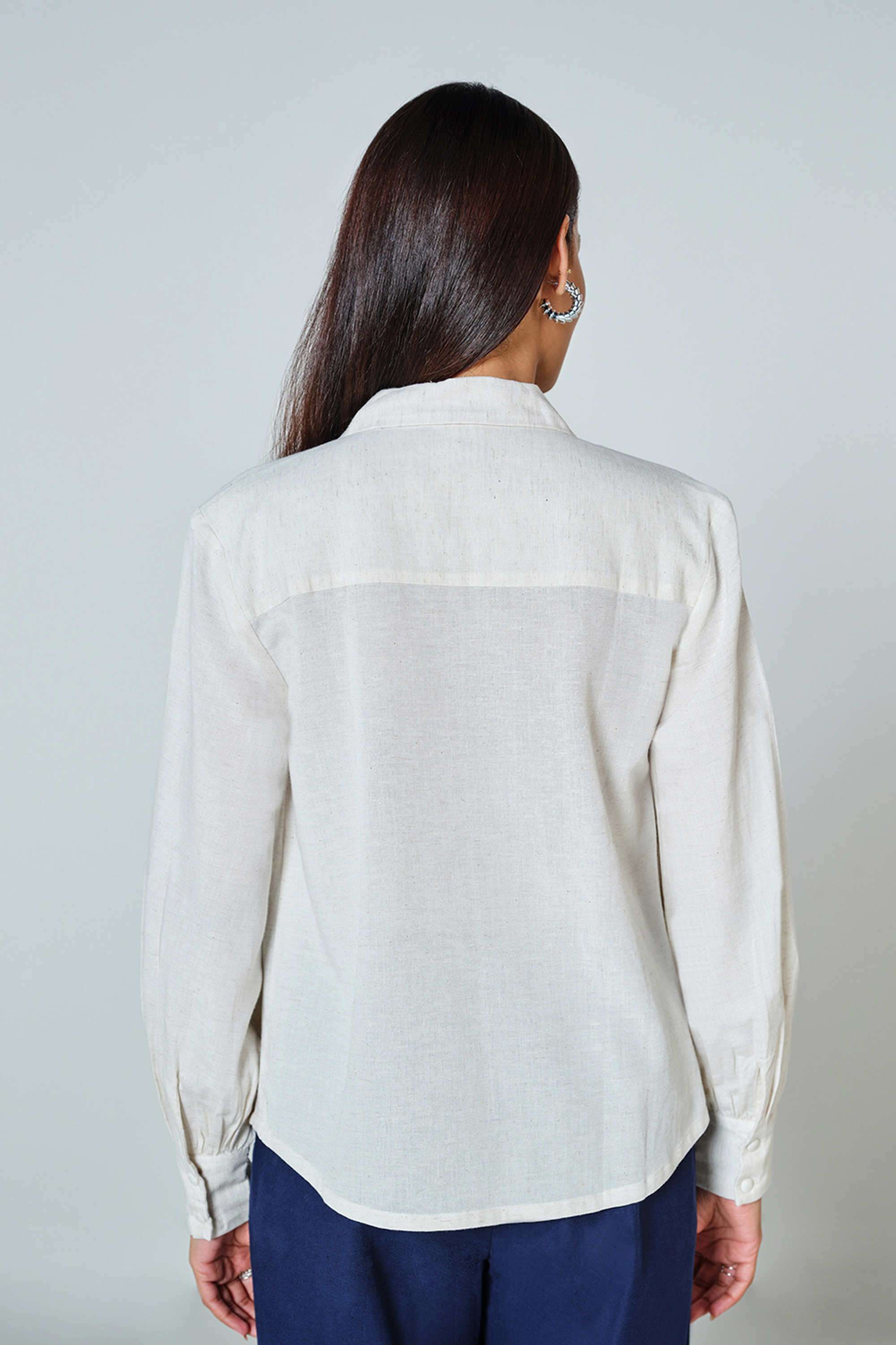 Solid-Blended-Fabric-V-Neck-Women-s-Top