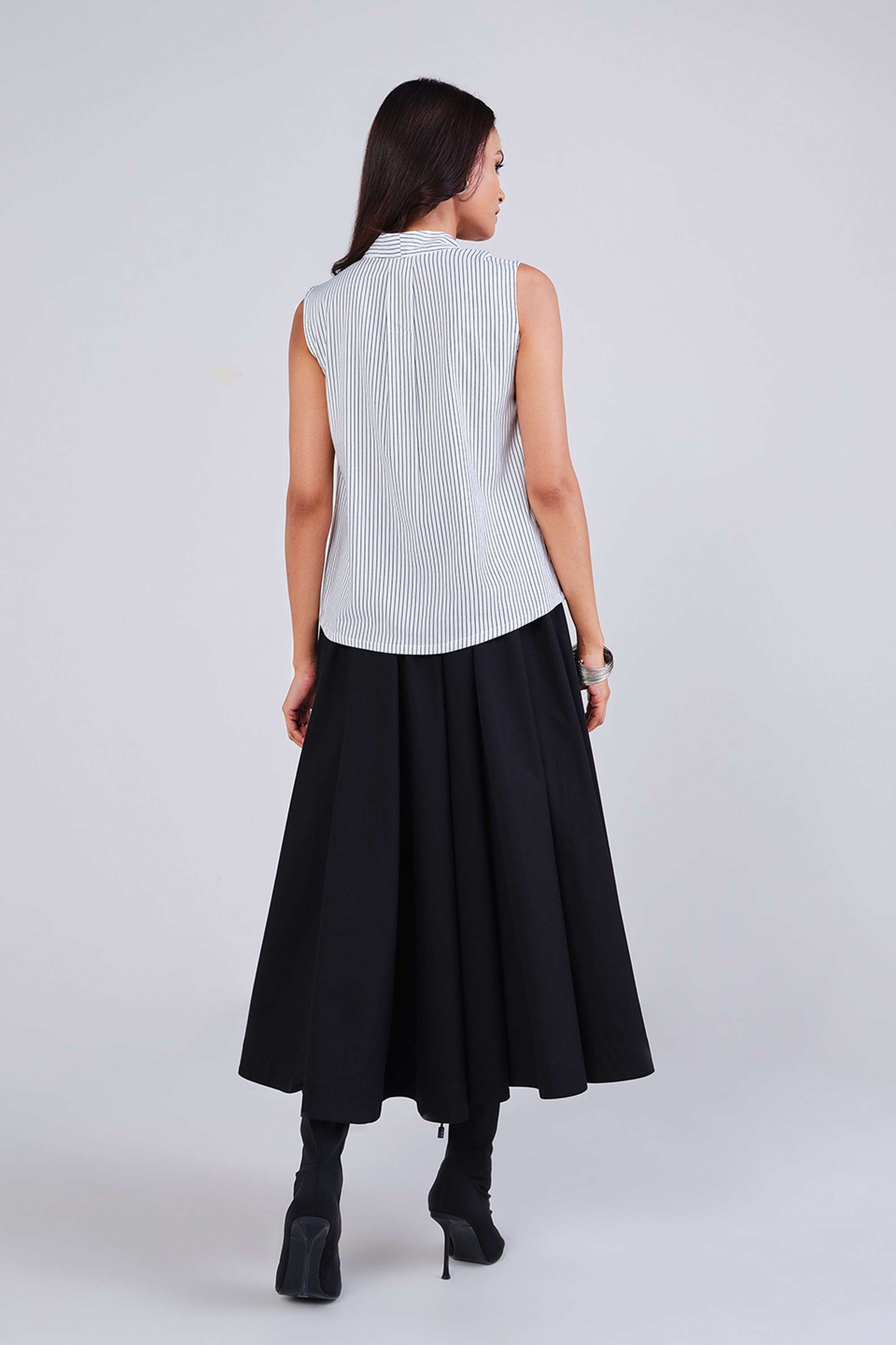 Stripes-Cotton-V-Neck-Women-s-Top