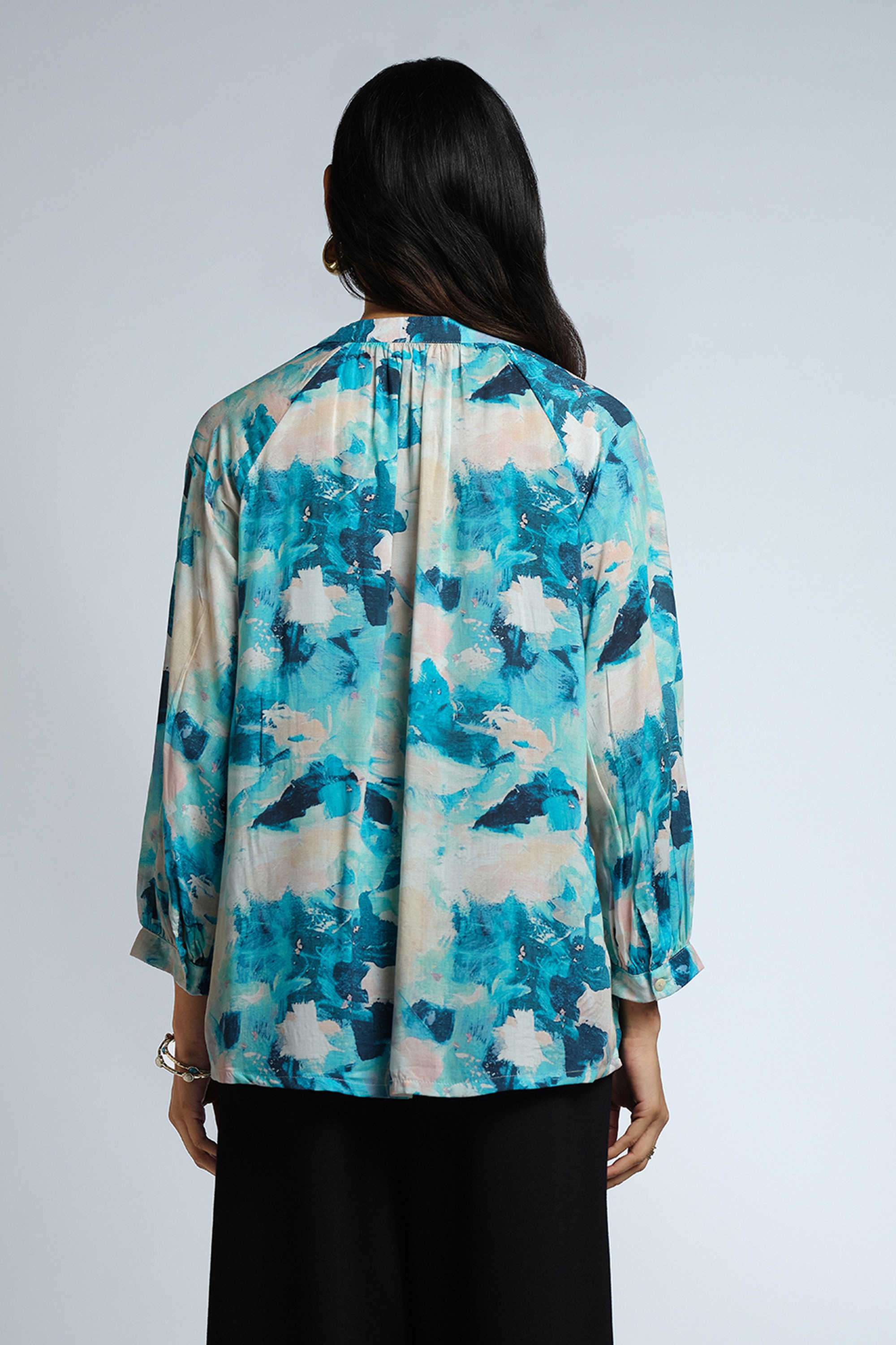 Printed-Modal-V-Neck-Women-s-Top