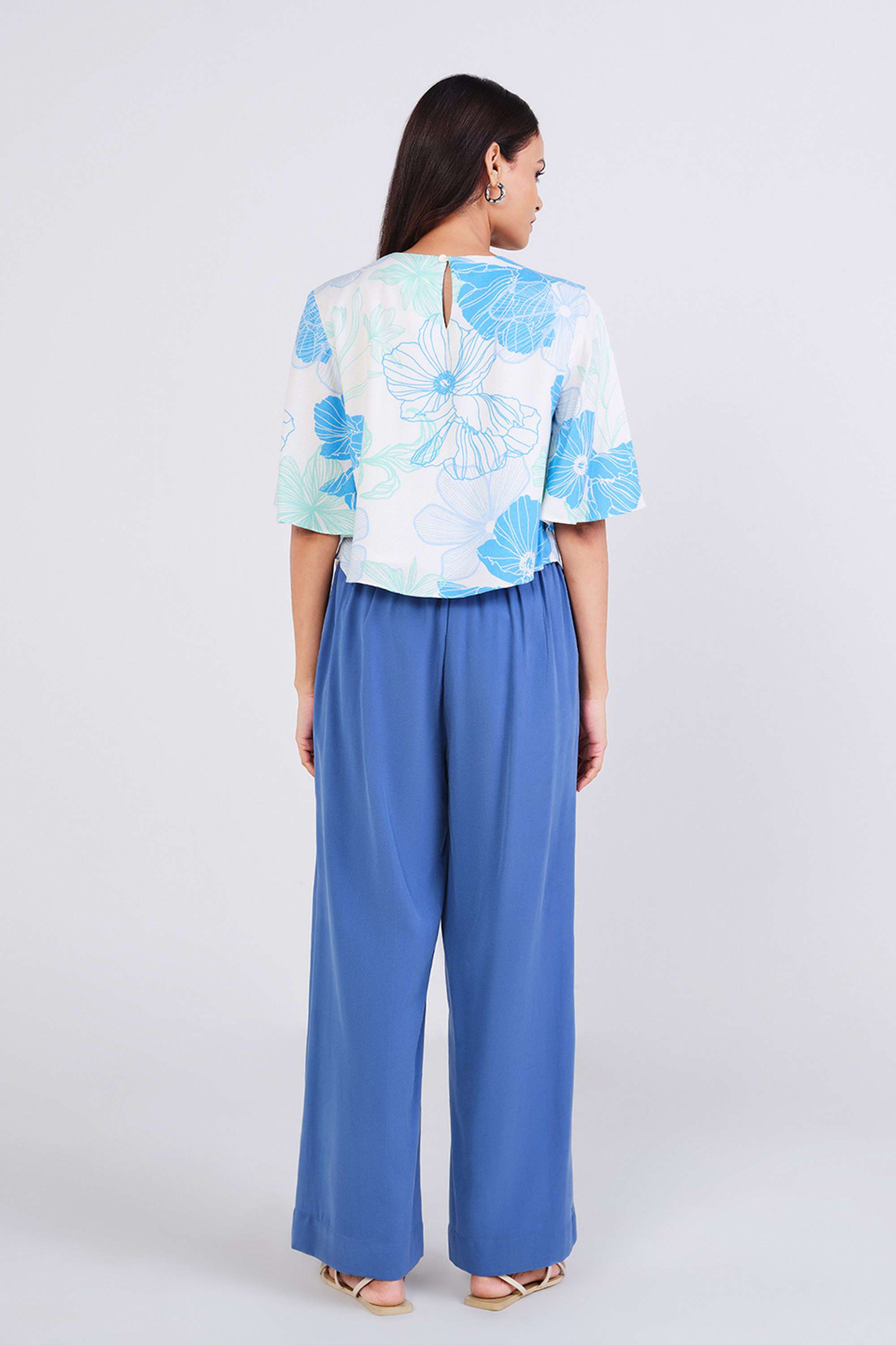 Floral-Viscose-Round-Neck-Women-s-Top