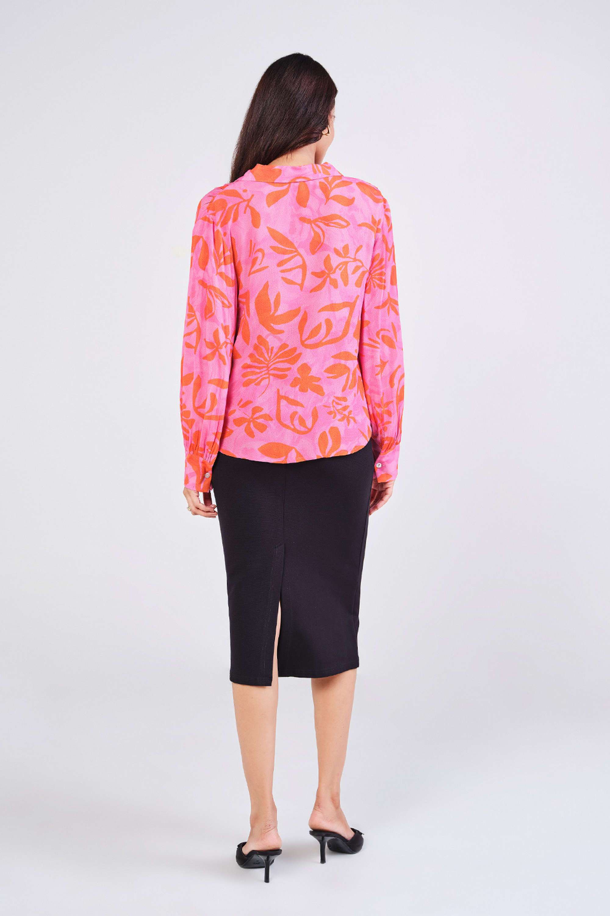 Abstract-Viscose-V-Neck-Women-s-Top