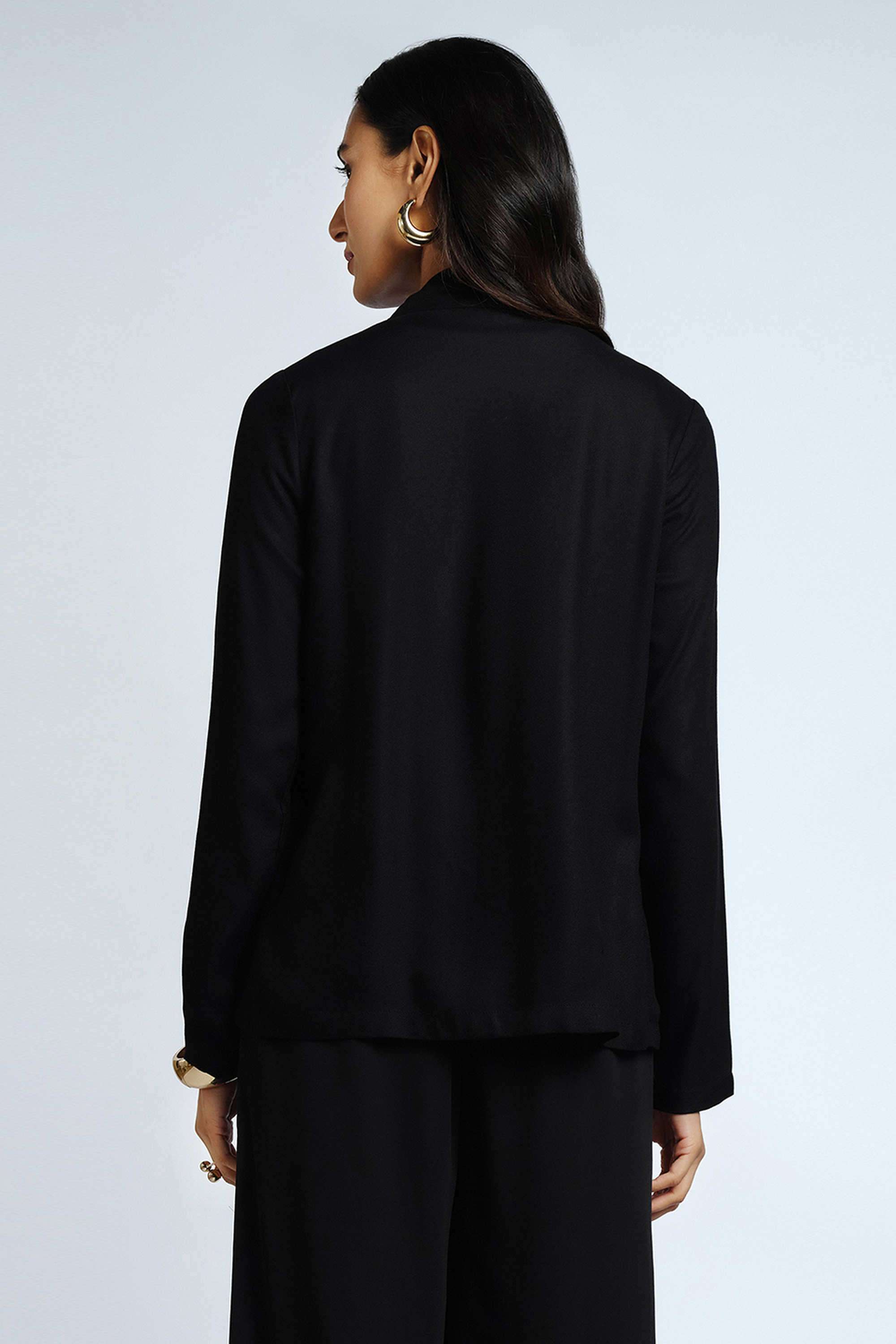 Solid-Collared-Viscose-Women-s-Formal-Wear-Shrug