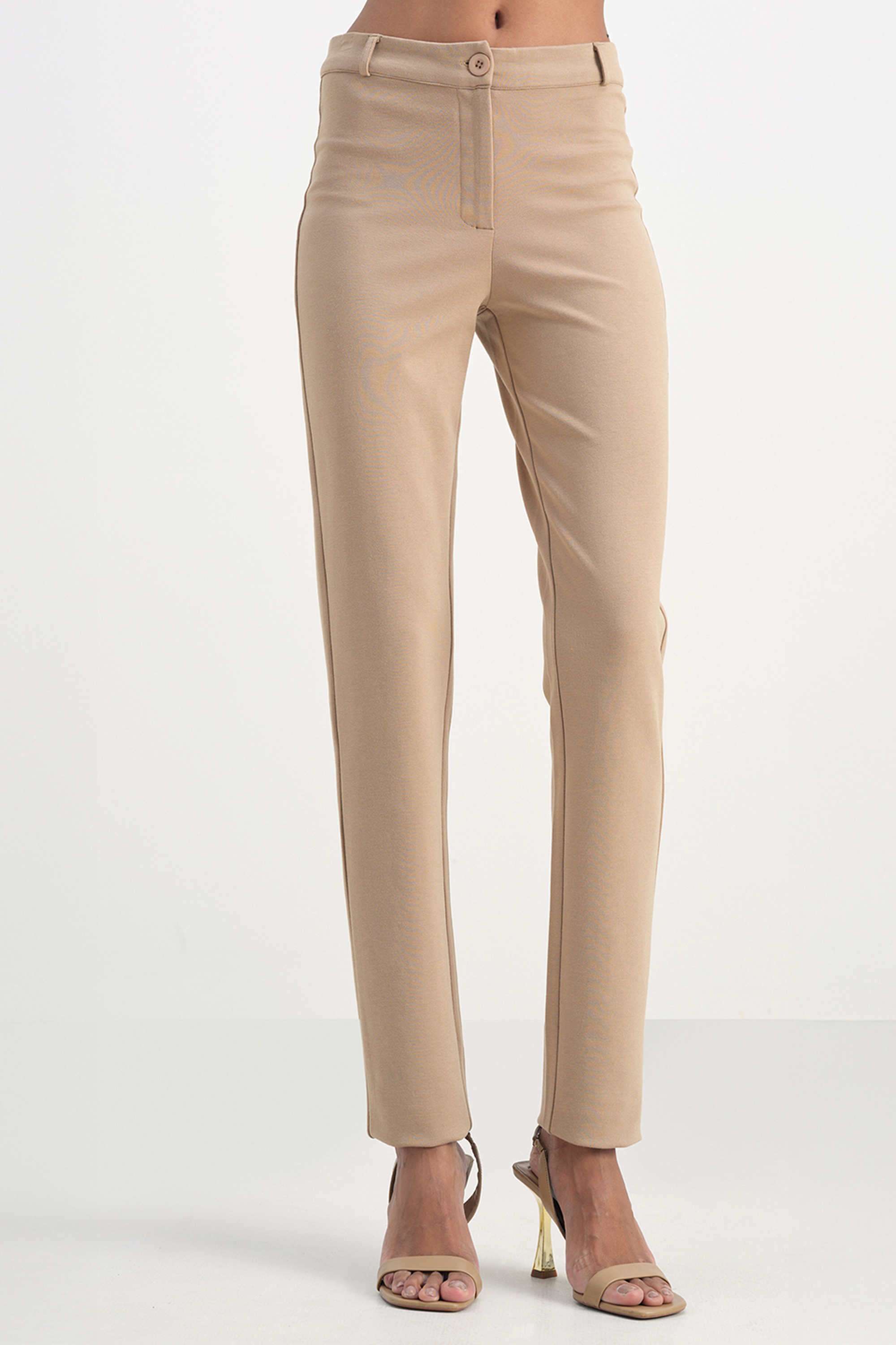 Solid-Straight-Fit-Polyester-Women-s-Formal-Wear-Pants
