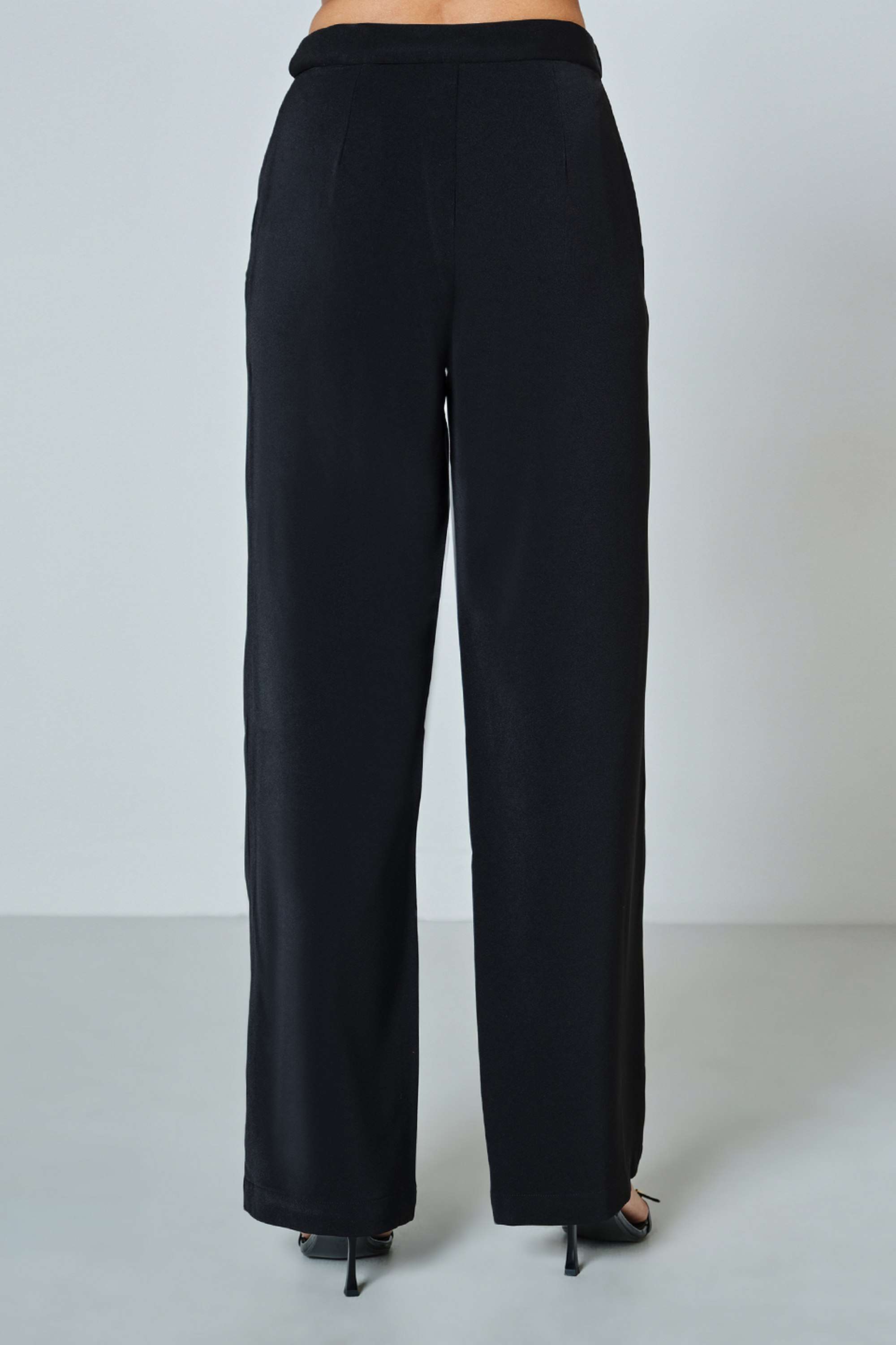 Solid-Straight-Fit-Polyester-Women-s-Formal-Wear-Pants