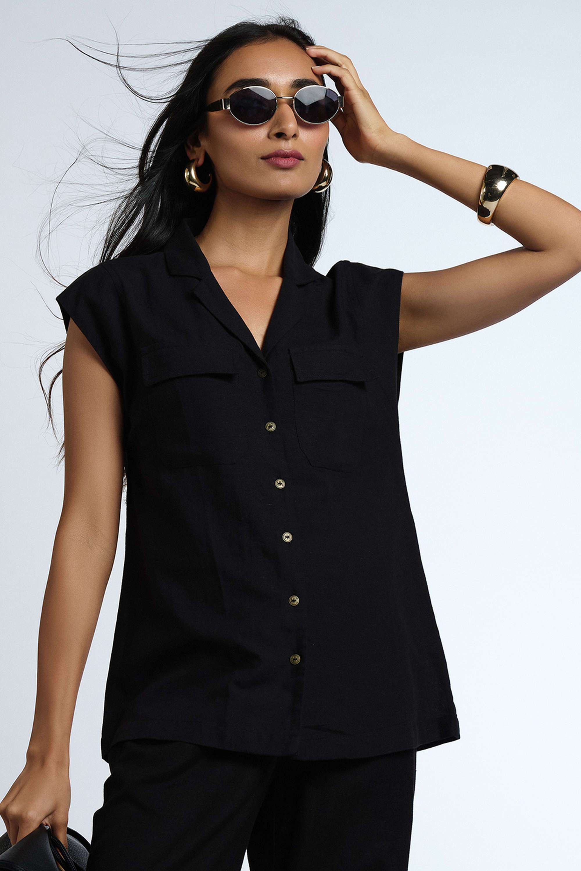Solid-Viscose-Relaxed-Fit-Women-s-Shirt