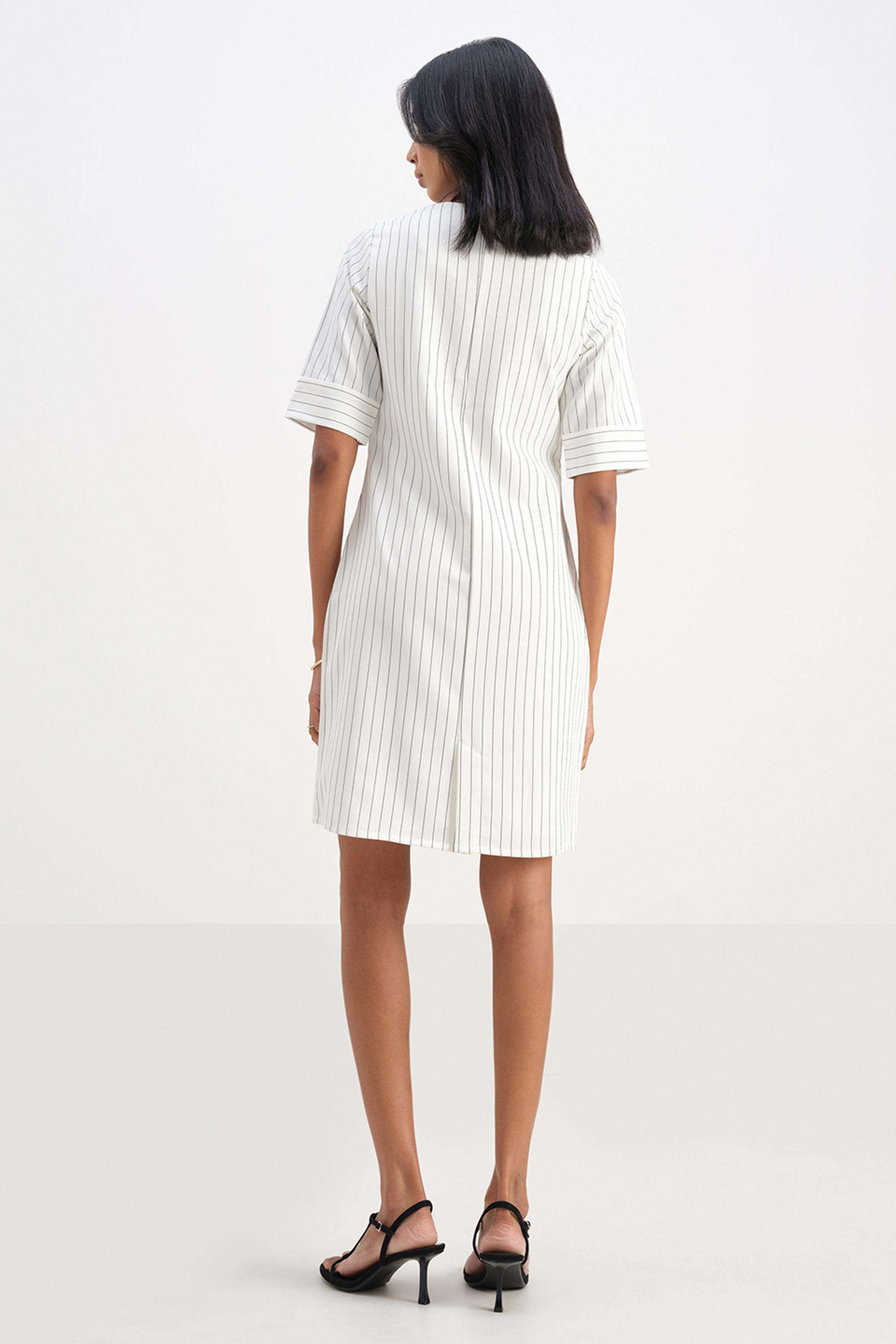 Solid-Blended-Fabric-Round-Neck-Women-s-Dress