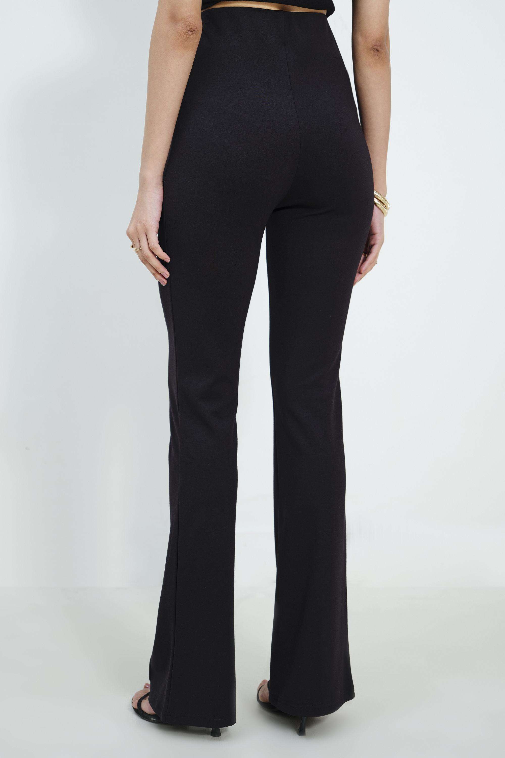 Solid-Straight-Fit-Blended-Fabric-Women-s-Festive-Wear-Trousers
