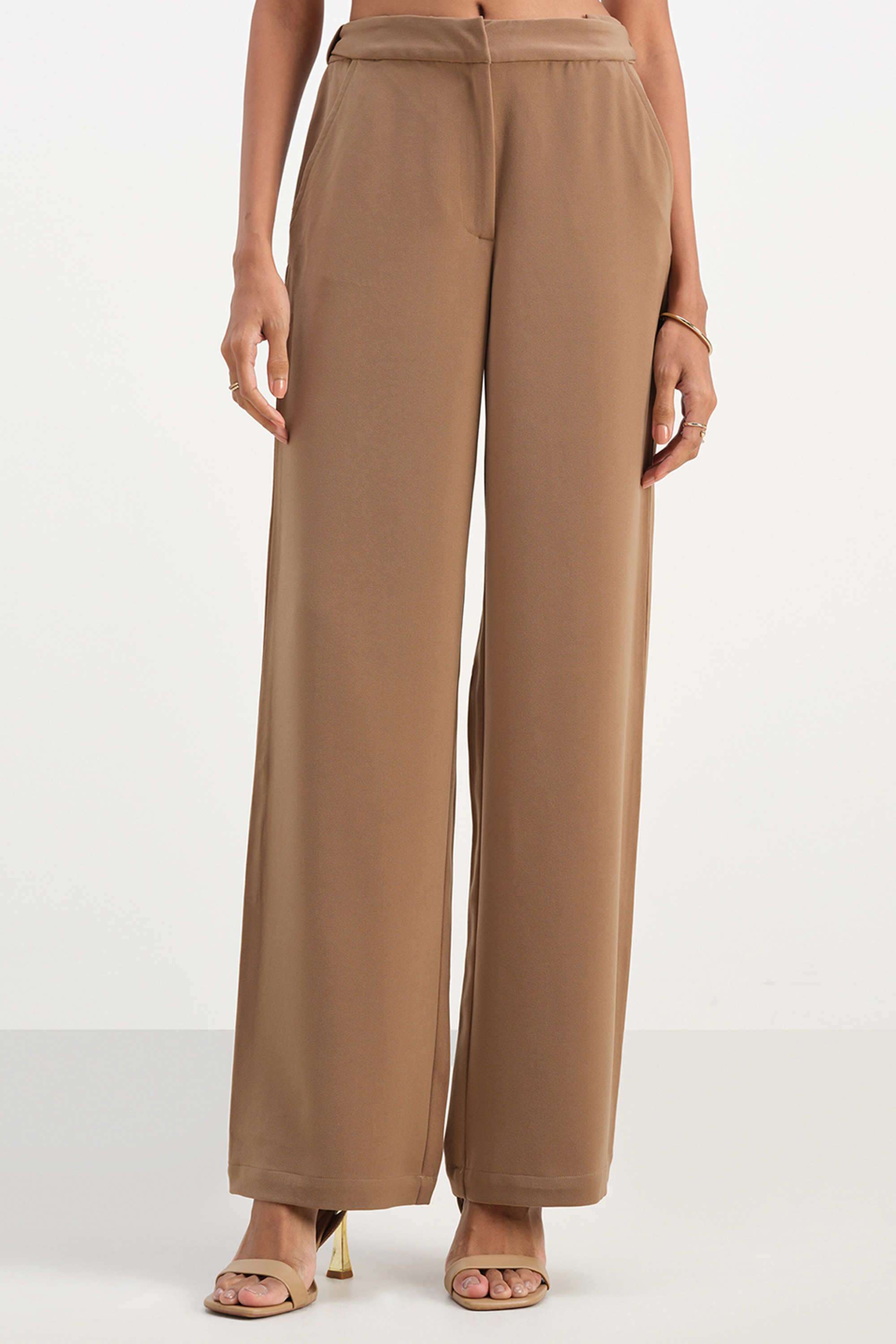 Solid-Skinny-Fit-Blended-Fabric-Women-s-Formal-Wear-Pants