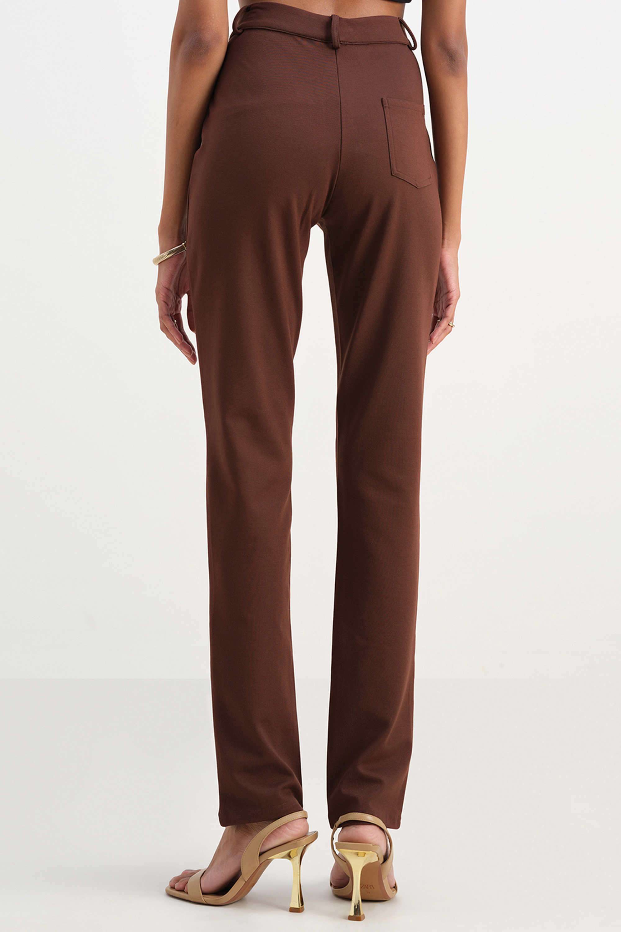 Solid-Skinny-Fit-Blended-Fabric-Women-s-Formal-Wear-Pants