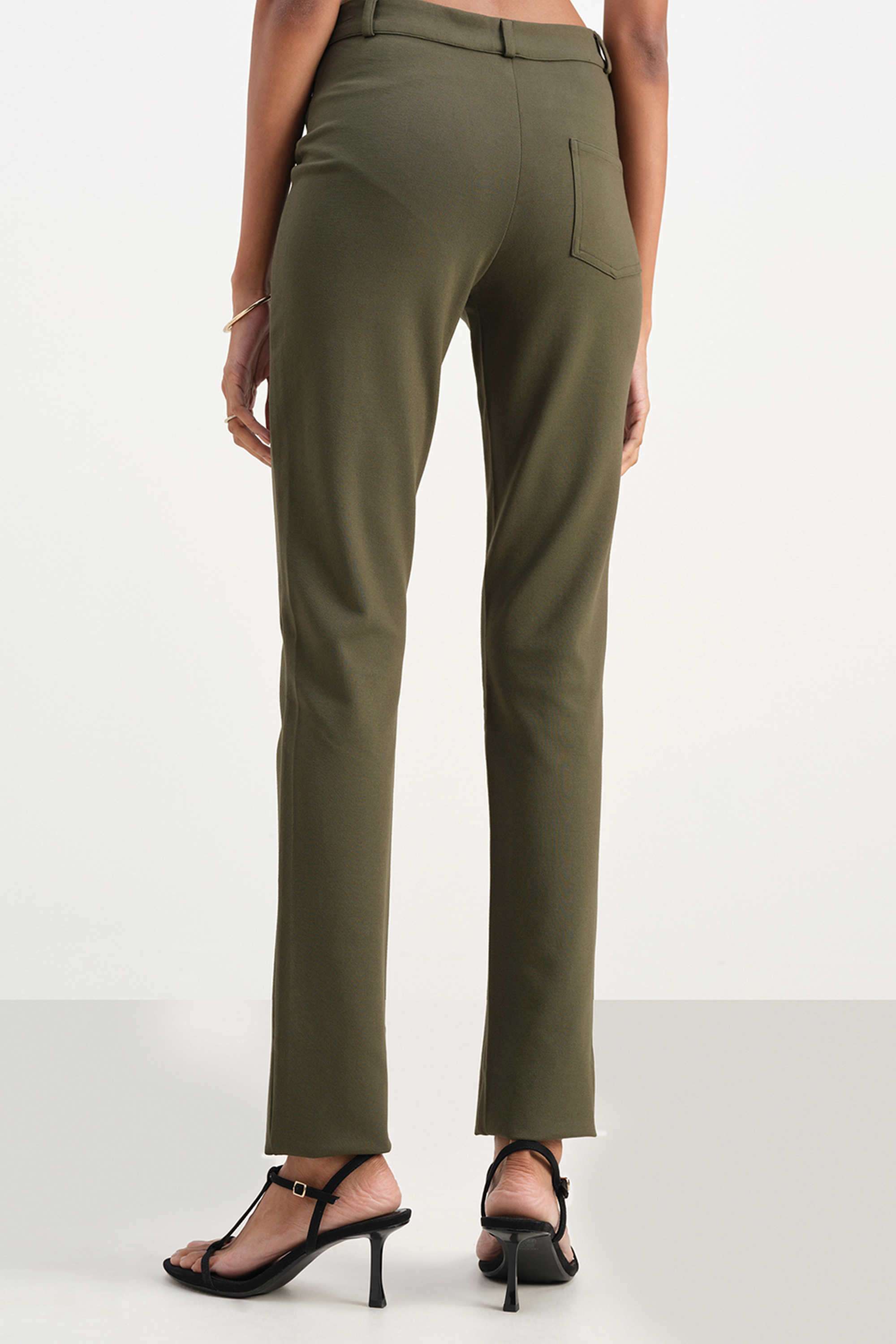 Solid-Skinny-Fit-Blended-Fabric-Women-s-Formal-Wear-Pants