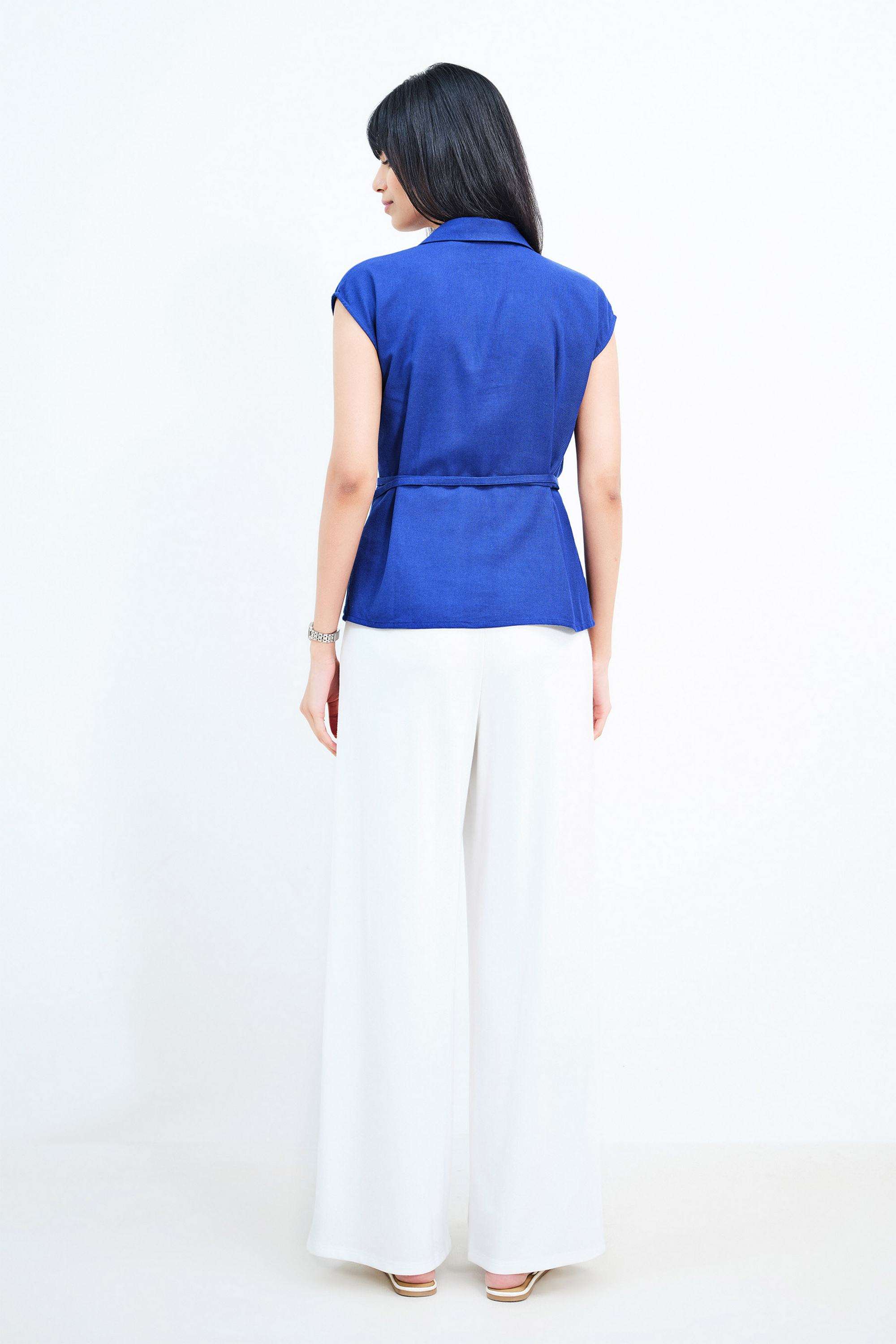 Solid-Blended-Fabric-Women-s-Shirt