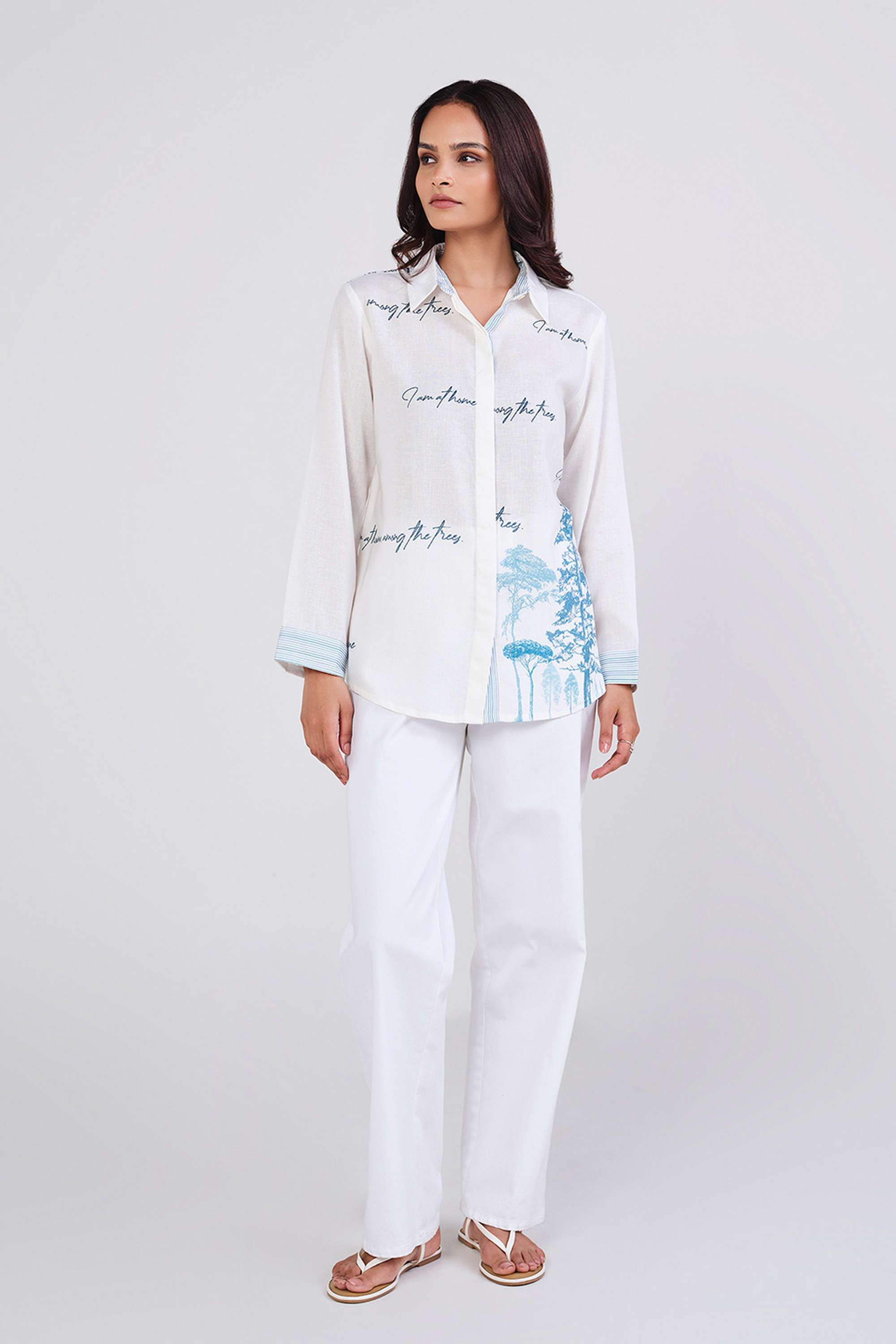 Printed-Blended-Fabric-Relaxed-Fit-Women-s-Shirt