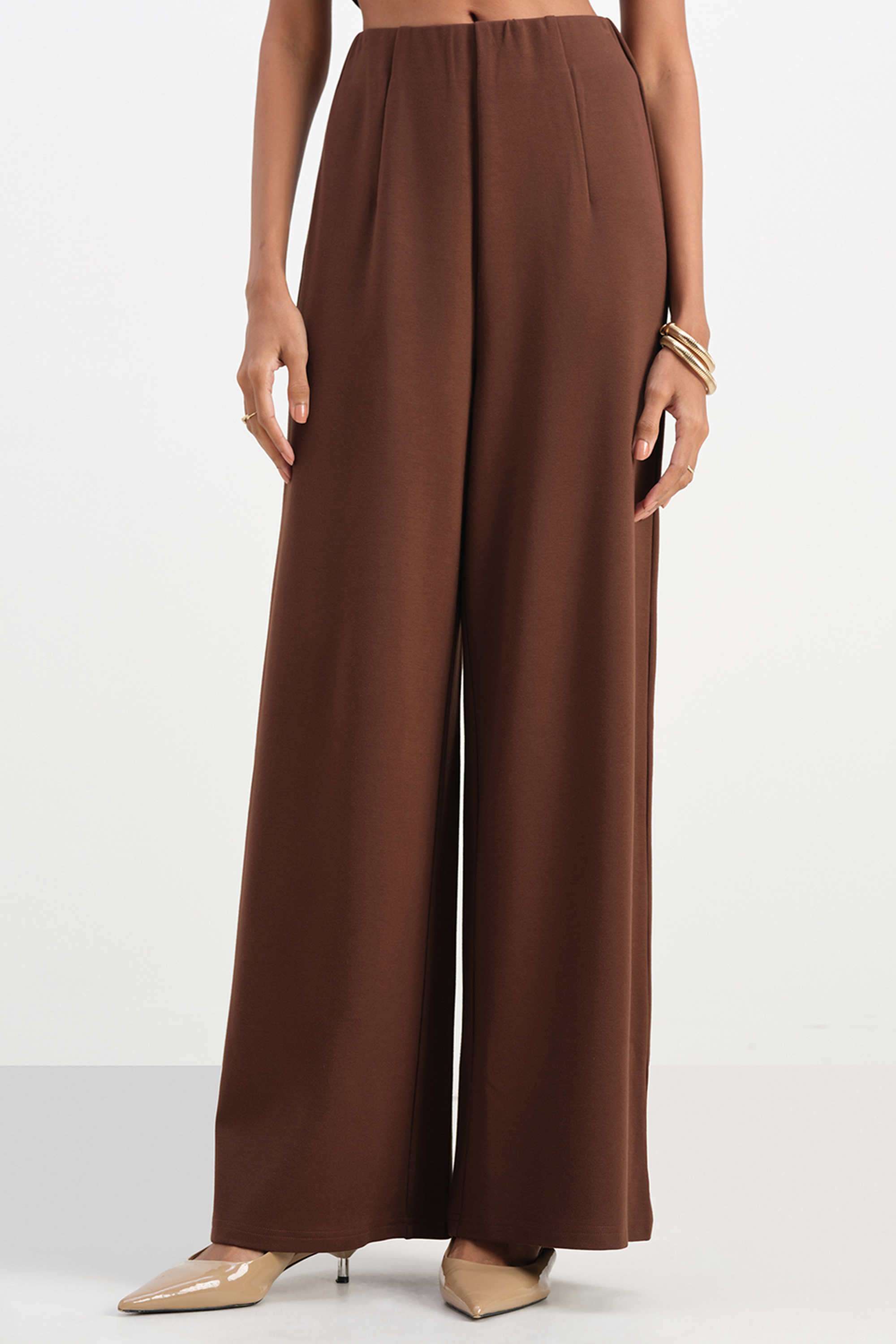 Solid-Regular-Fit-Blended-Fabric-Women-s-Formal-Wear-Pants