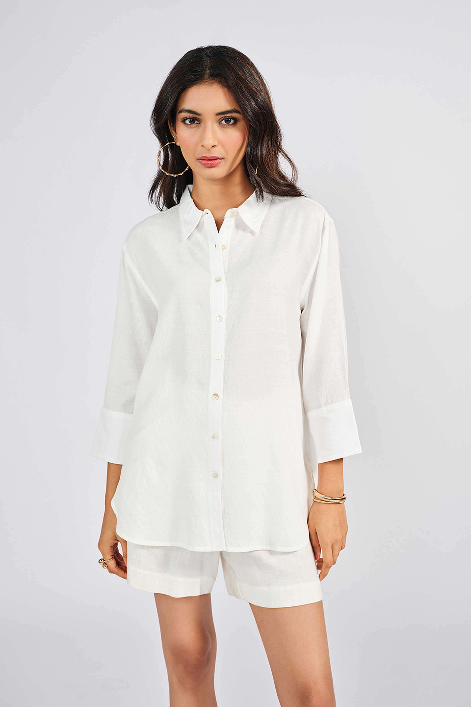 Solid-Viscose-Women-Formal-Wear-Shirt