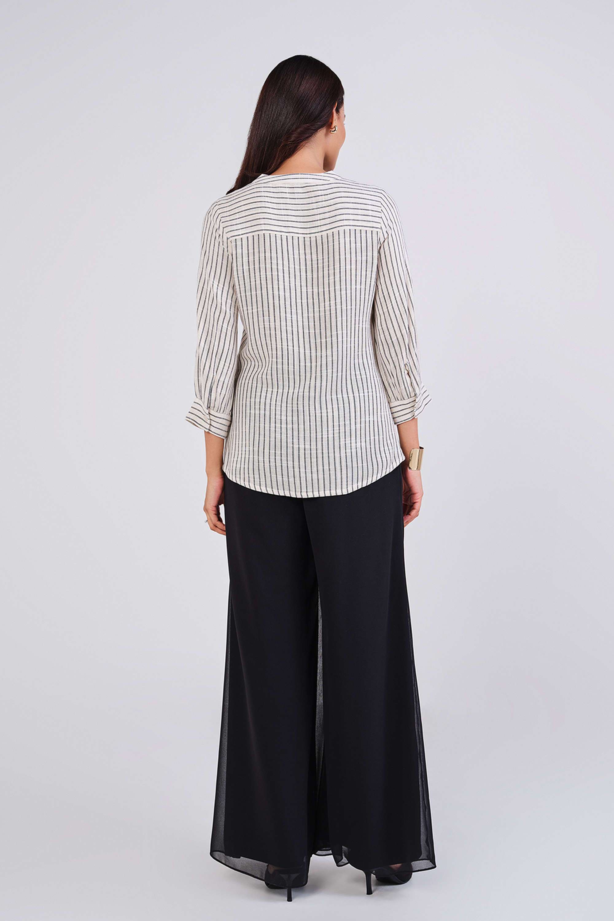 Stripes-Polyester-Regular-Fit-Women-s-Shirt