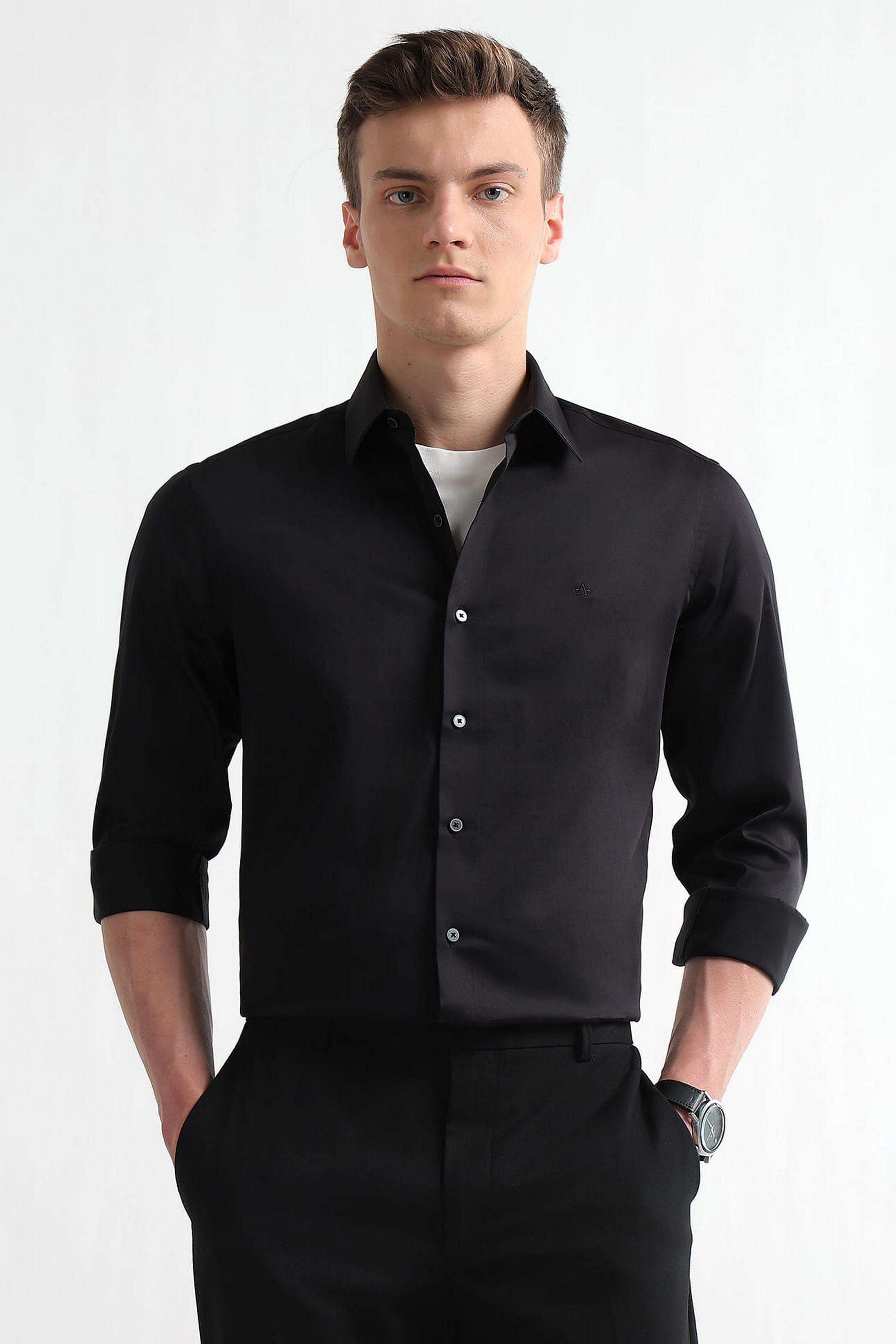 Solid-Cotton-Slim-Fit-Men-s-Shirt