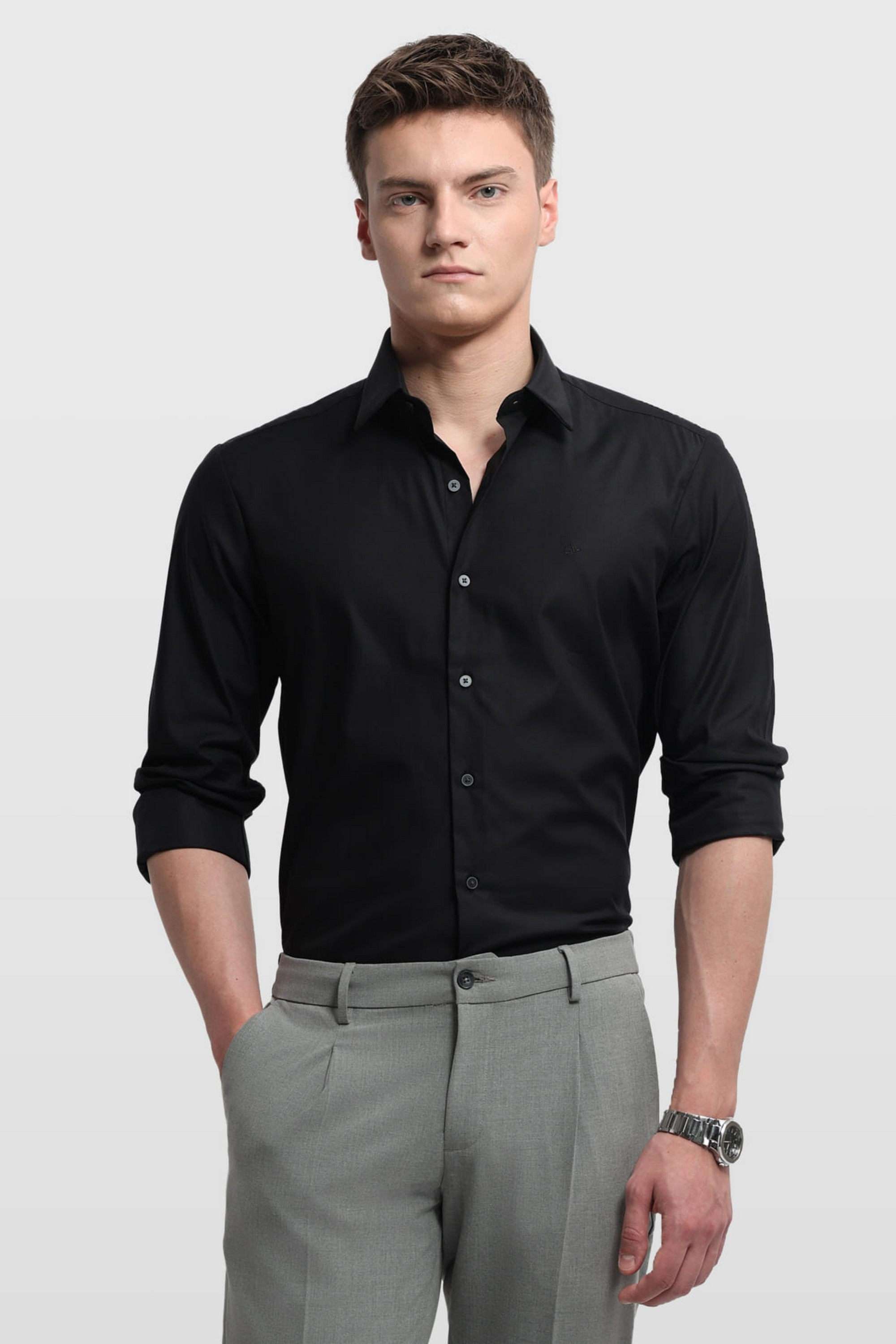 Solid-Cotton-Slim-Fit-Men-s-Formal-Shirt