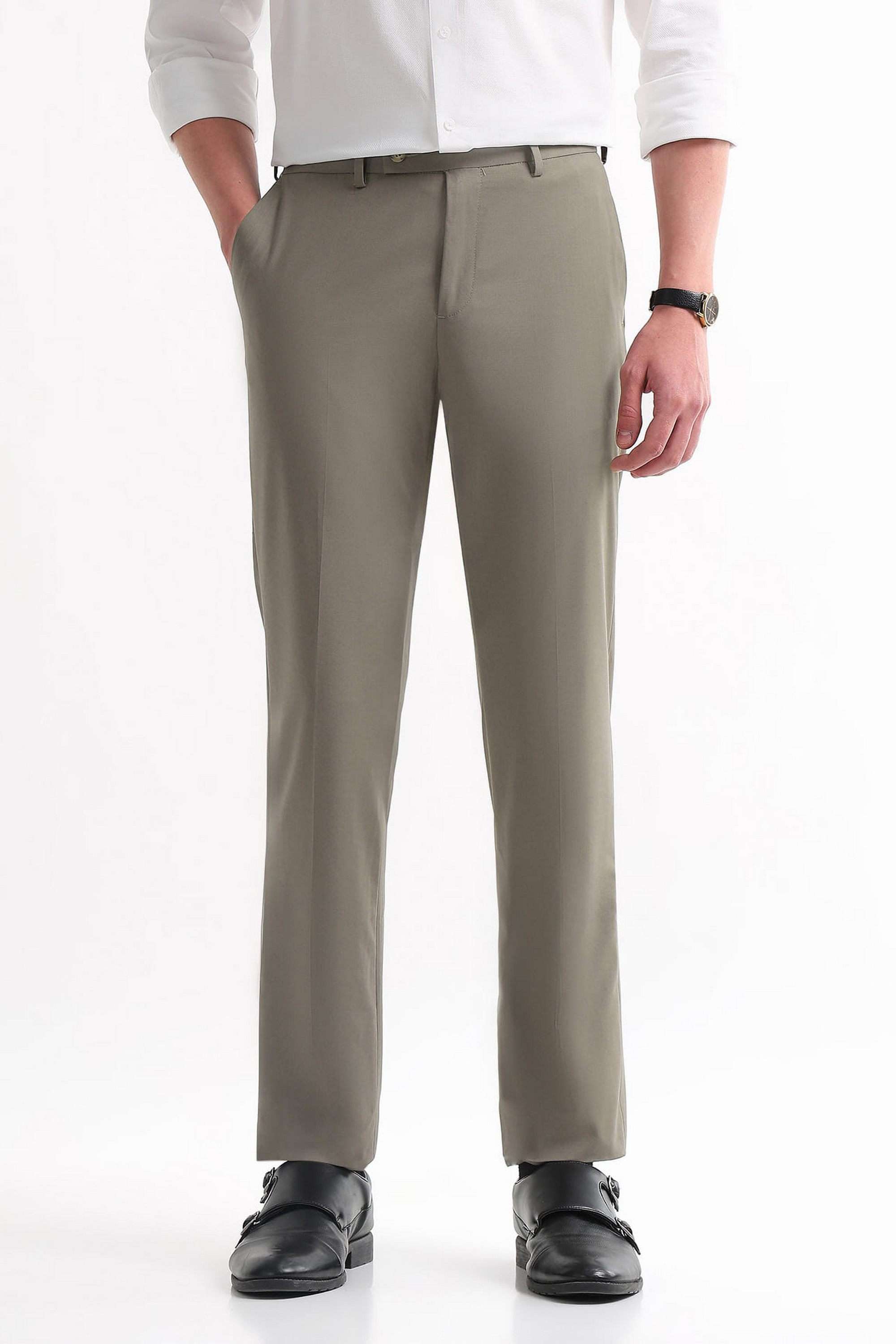 Solid-Polyester-Regular-Fit-Men-s-Formal-Trousers