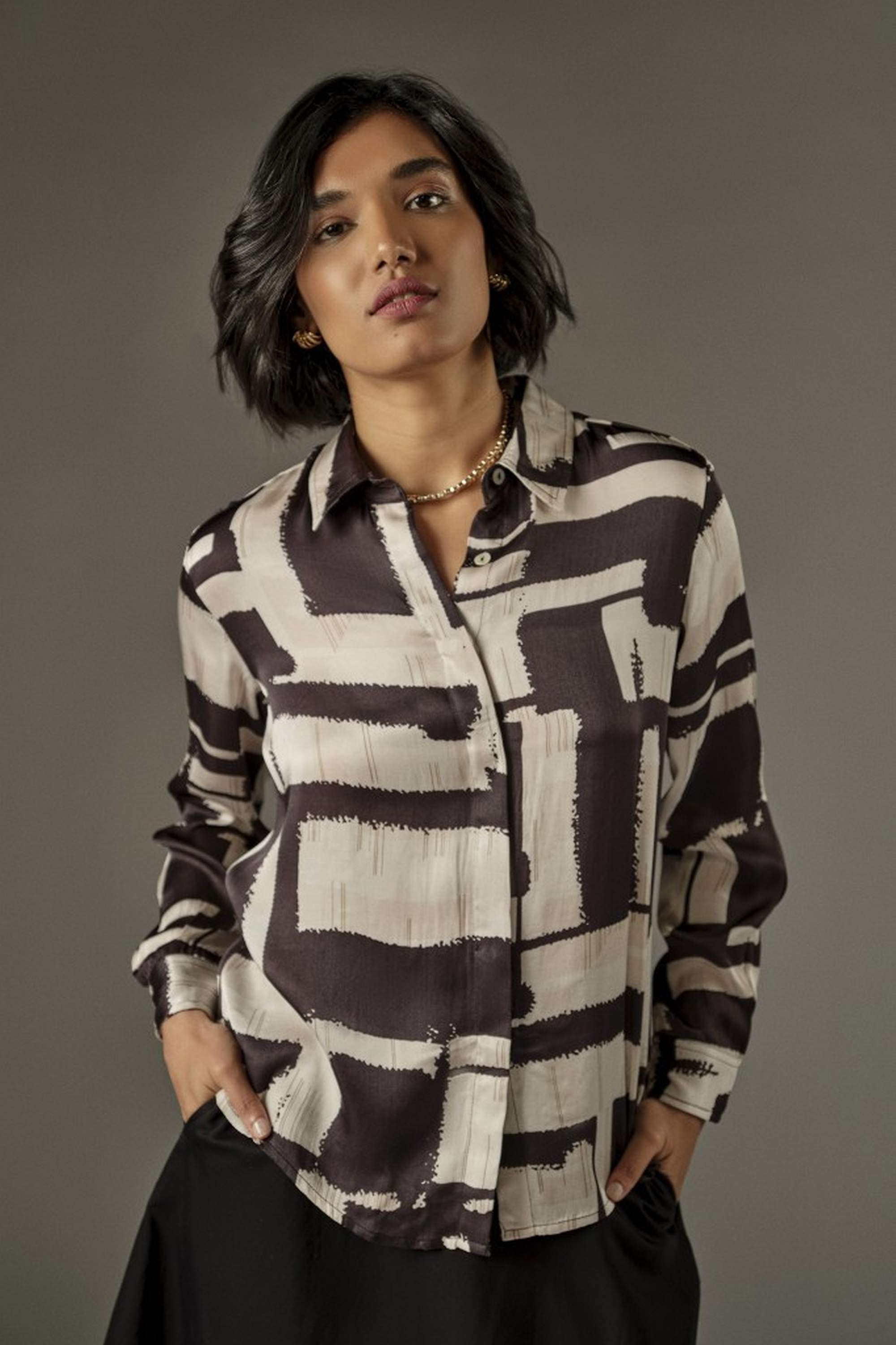 and Solid Polyester Relaxed Fit Women's Shirt-picture-22