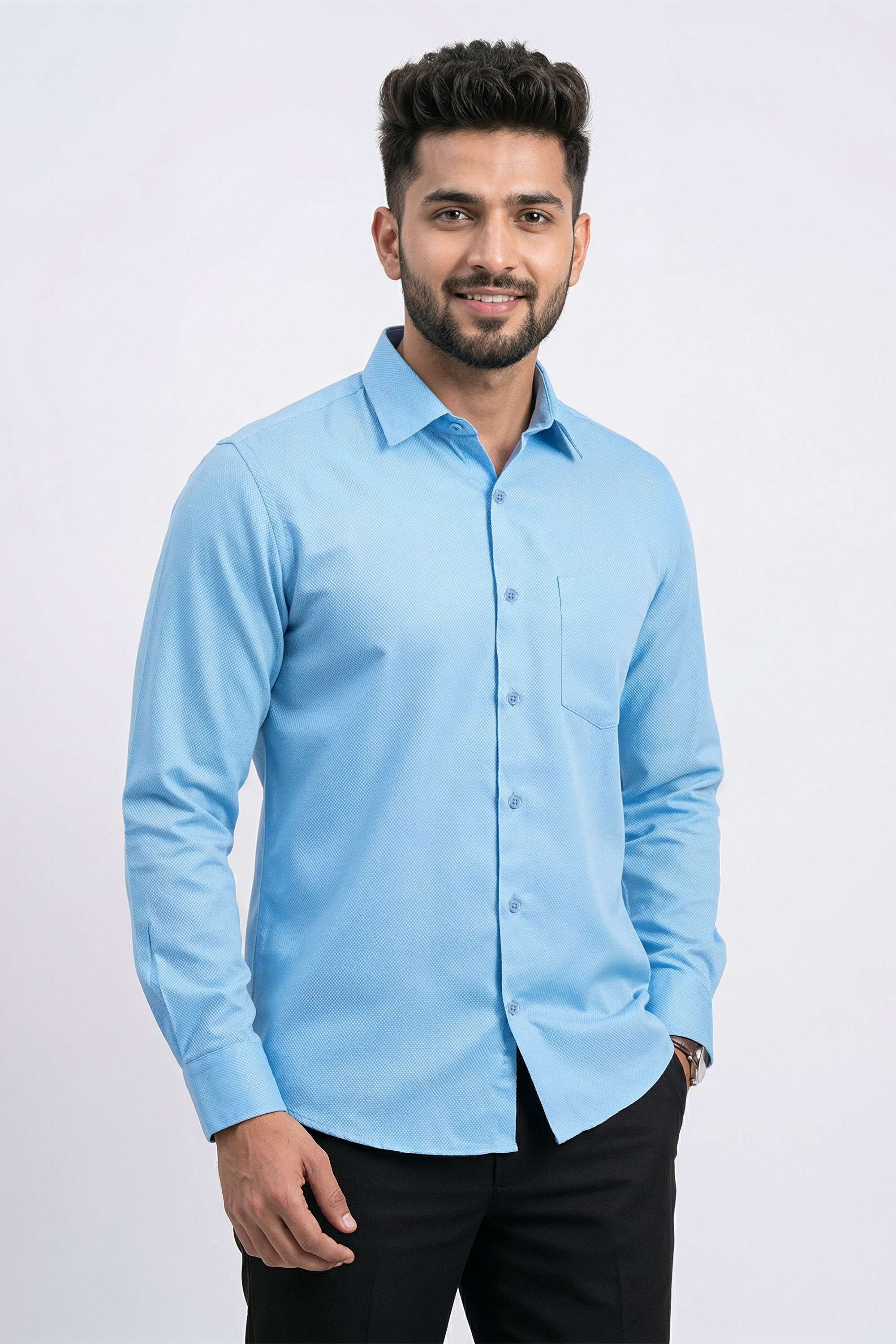 Solid-Cotton-Regular-Fit-Men-s-Formal-Wear-Shirt