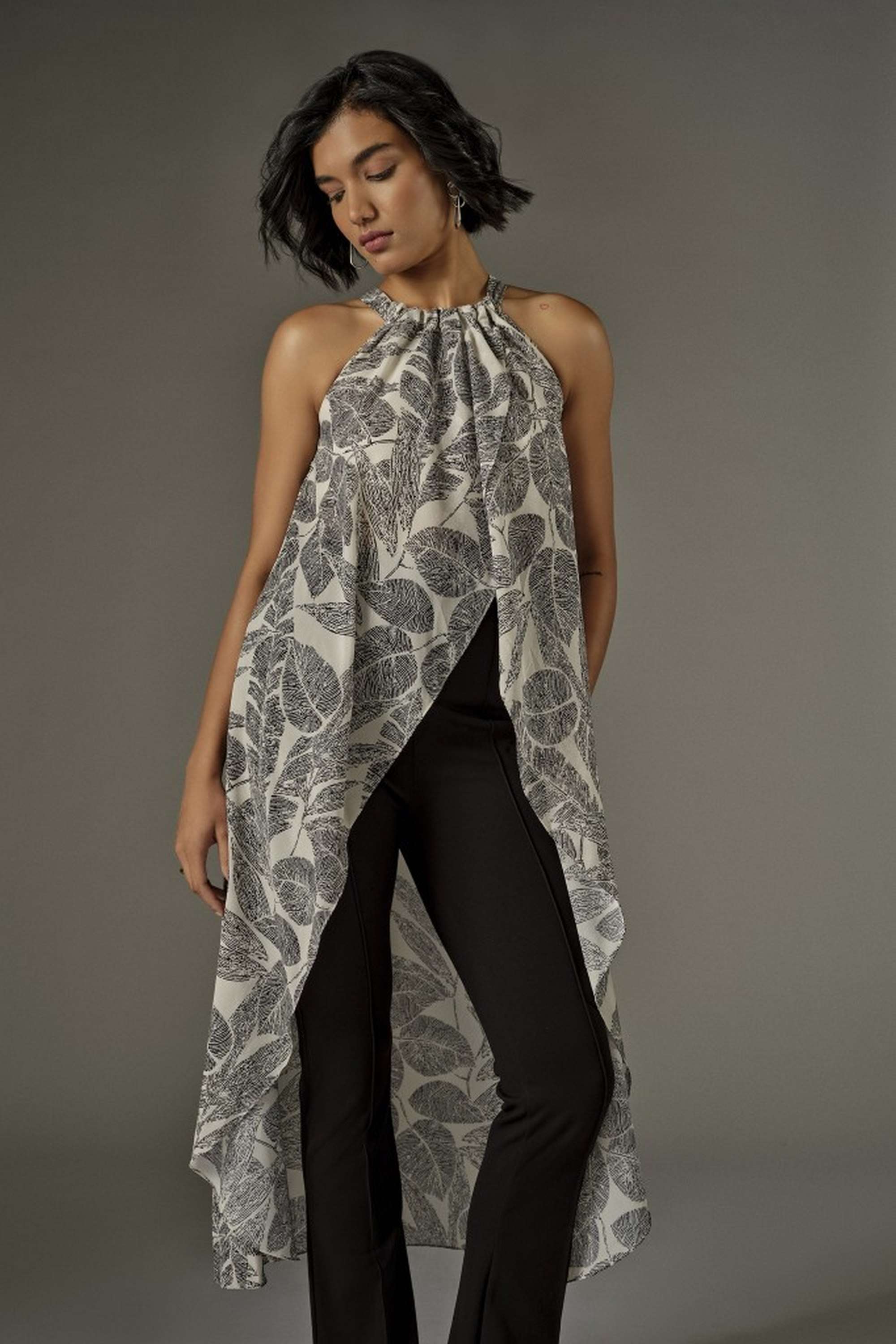 and Solid Polyester Halter Neck Women's Top-picture-38
