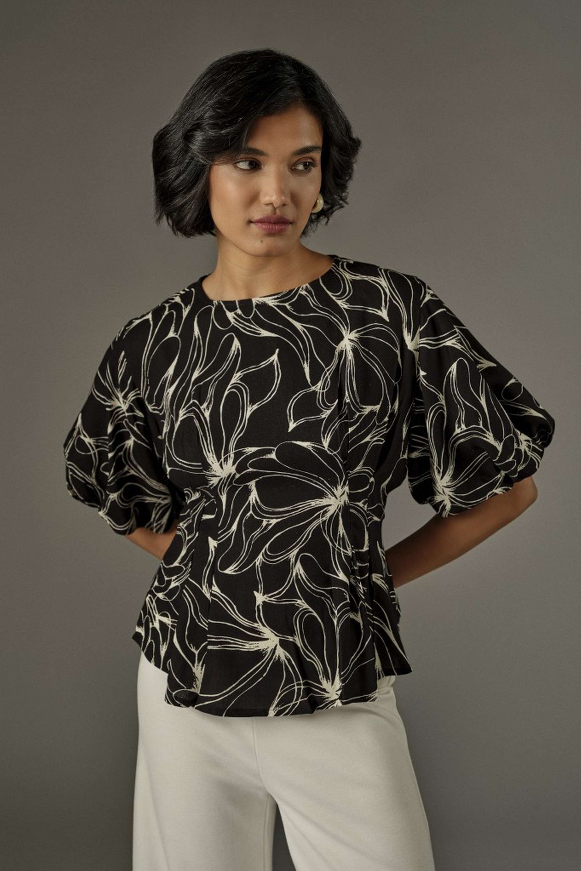 and Solid Viscose Round Neck Women's Top-picture-21
