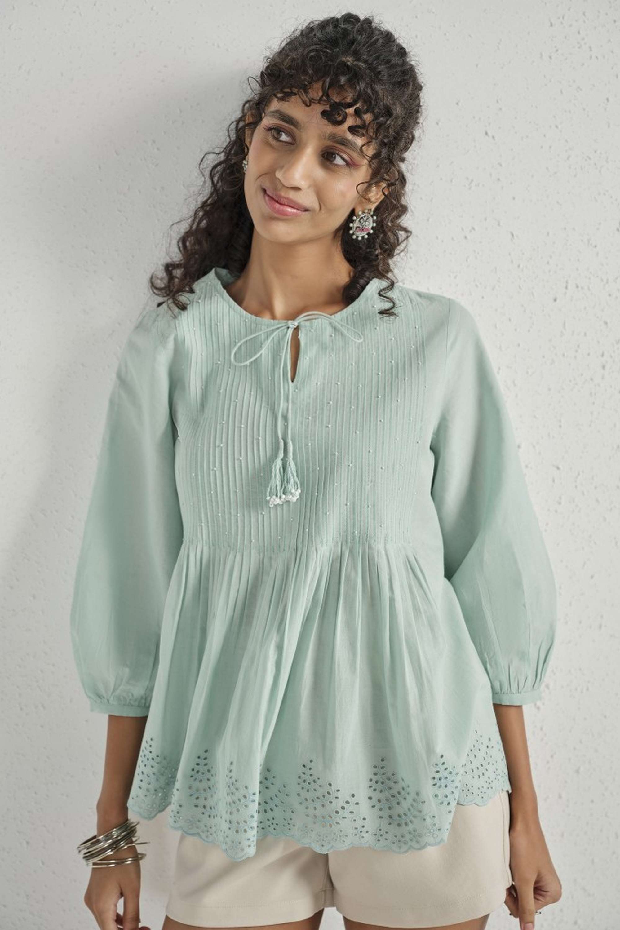 global desi Solid Cotton Round Neck Women's Top-picture-31