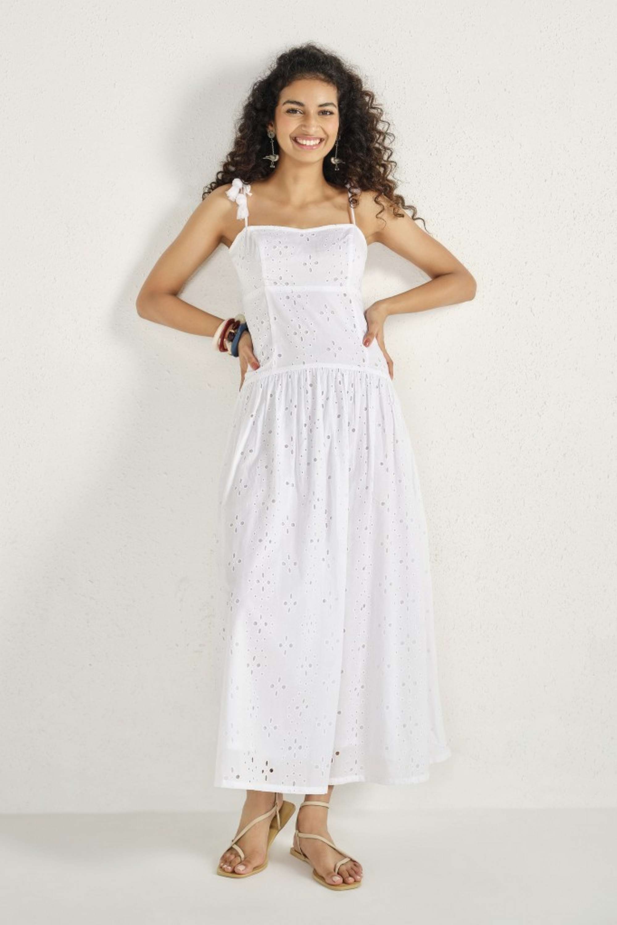 global desi Solid Polyester Square Neck Women's Maxi Dress-picture-17