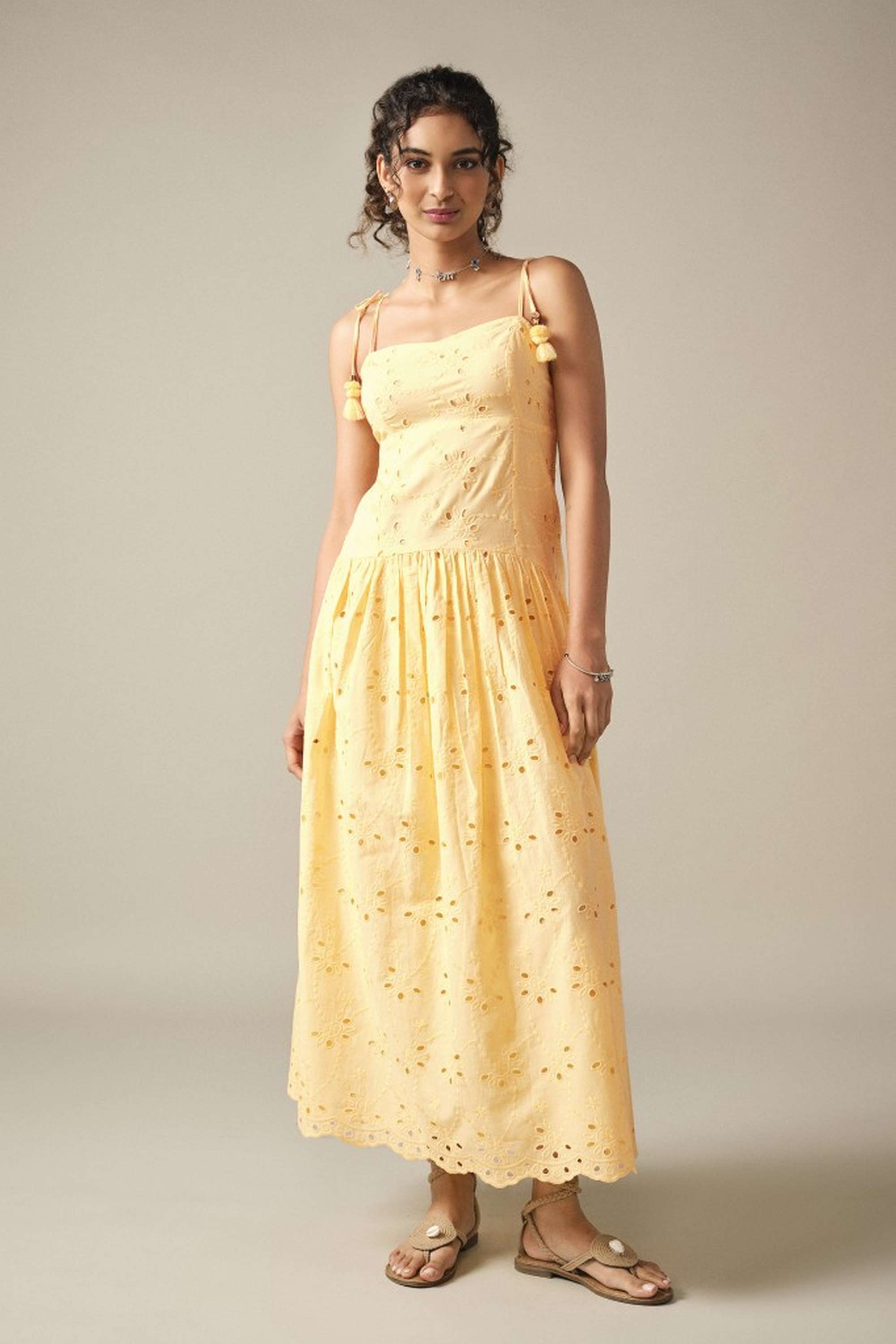 global desi Solid Polyester Square Neck Women's Maxi Dress-picture-11