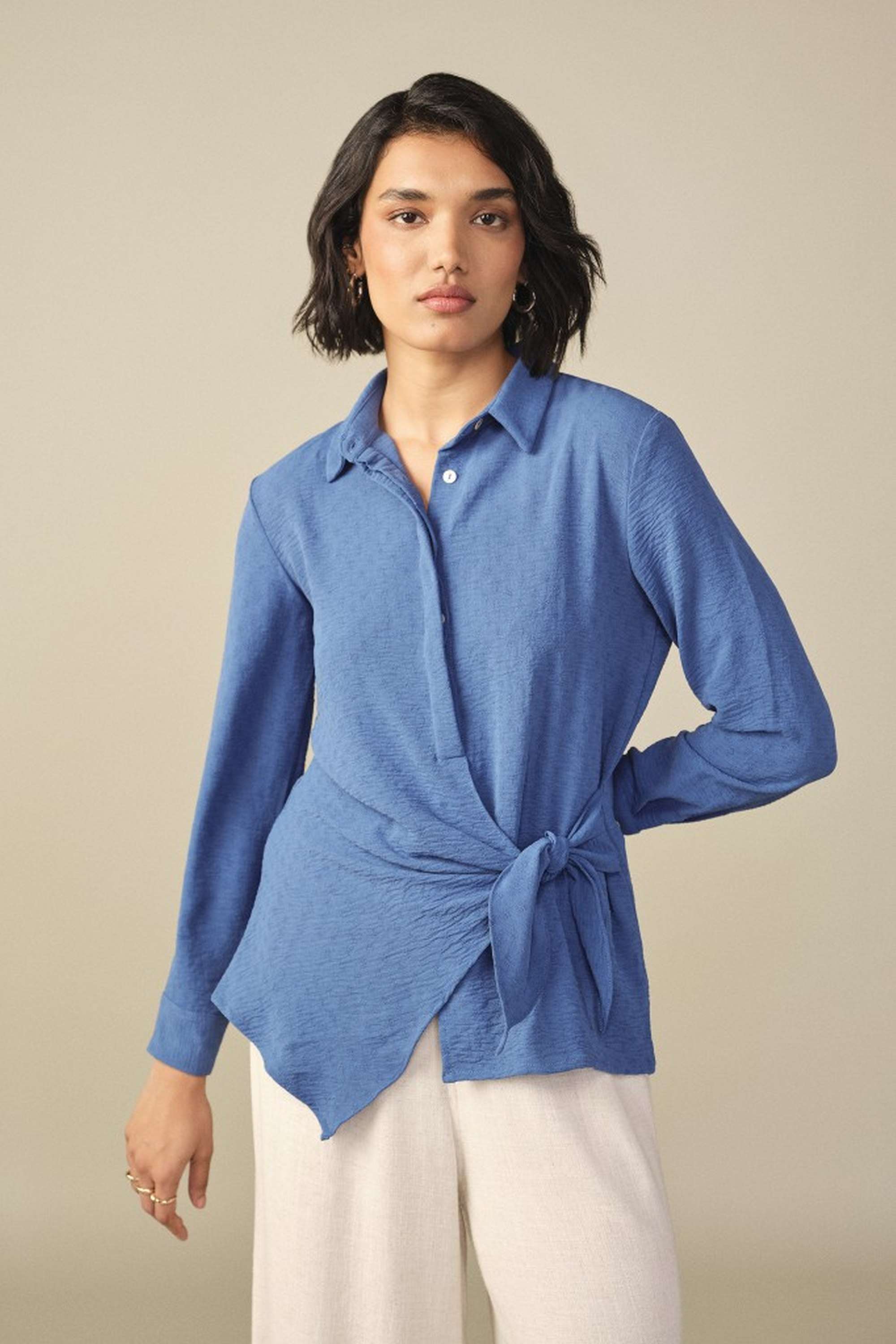 and Solid Polyester Relaxed Fit Women's Shirt-picture-40