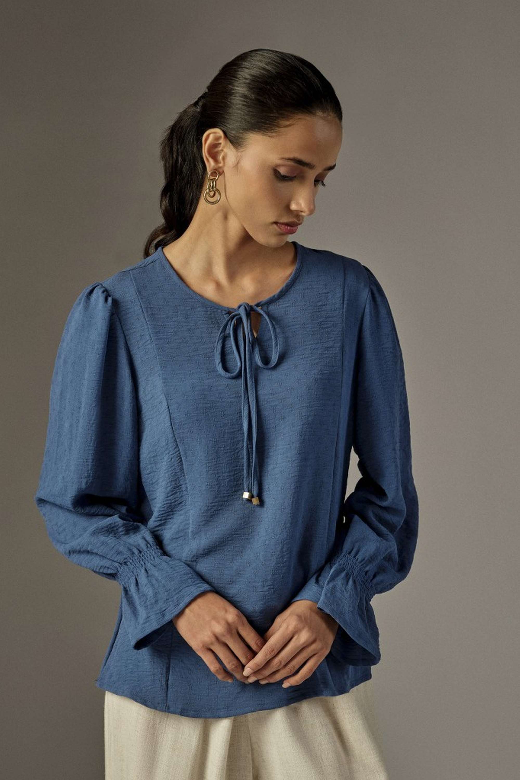 and Solid Polyester Round Neck Women's Top-picture-12