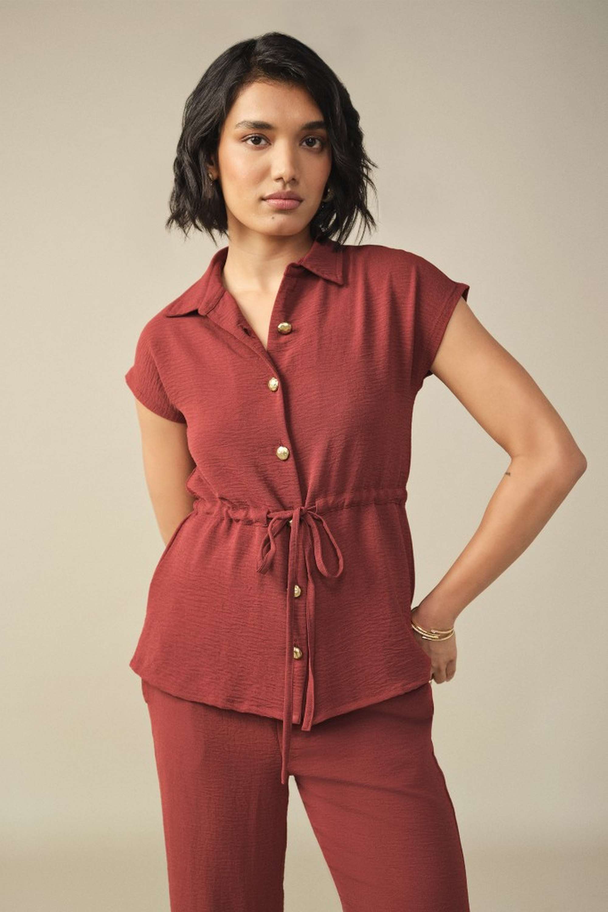 and Solid Cotton Regular Fit Women's Co-Ord Set-picture-20