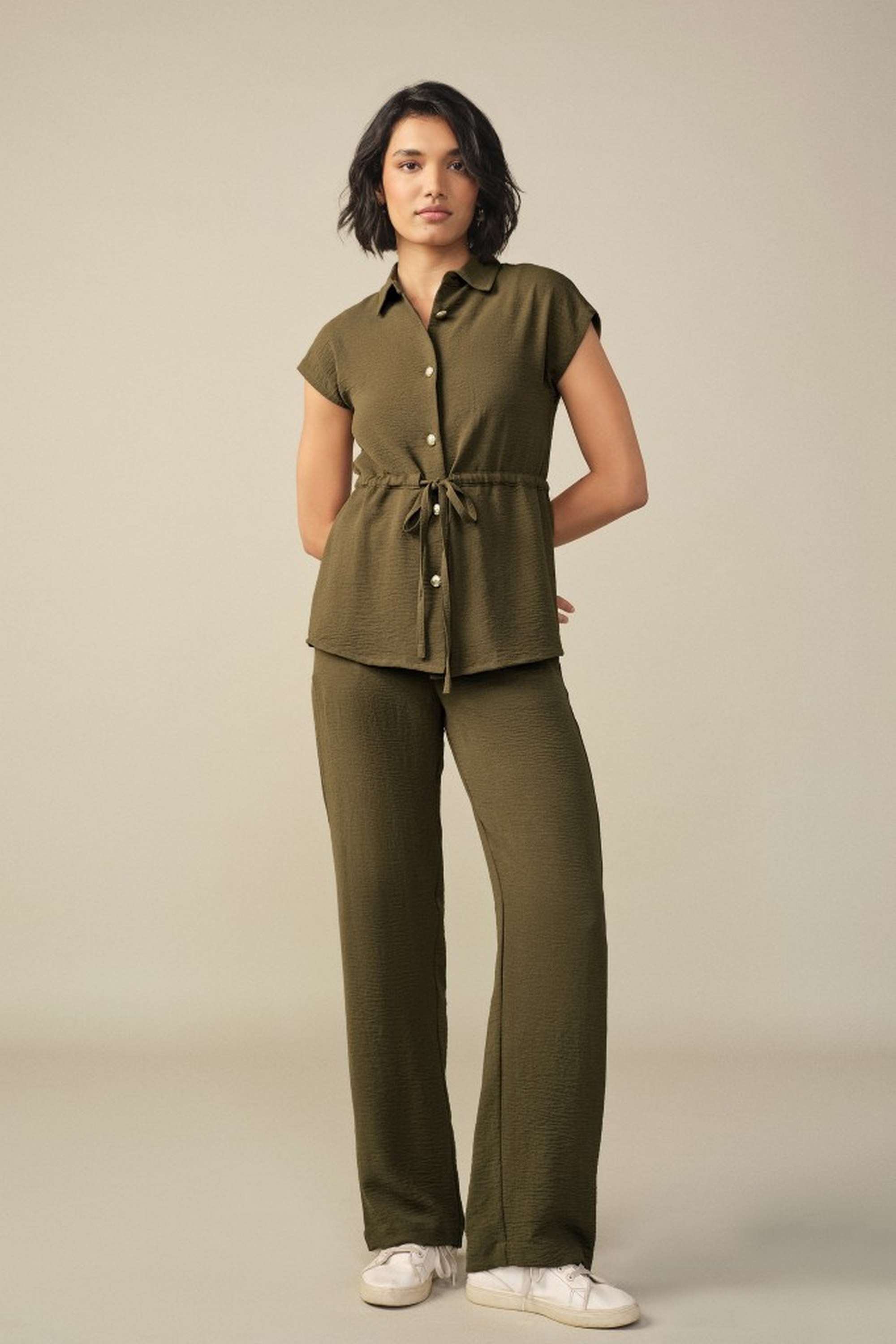 and Solid Cotton Regular Fit Women's Co-Ord Set-picture-21