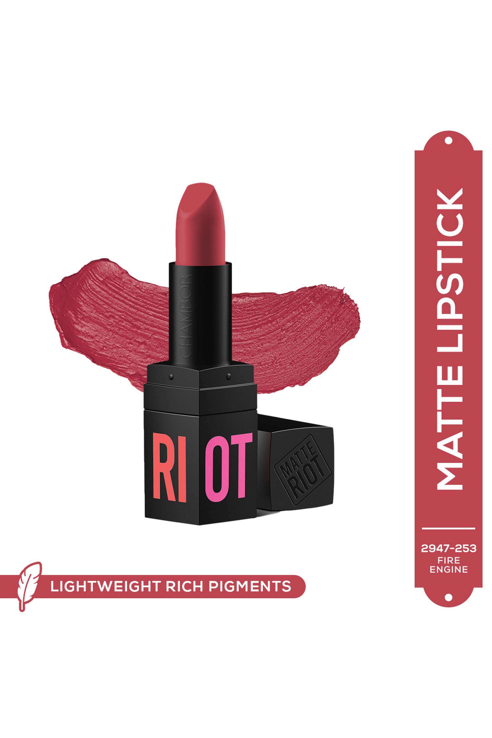 Matte-Riot-Lipstick---253-Fire-Engine -4.5-gm