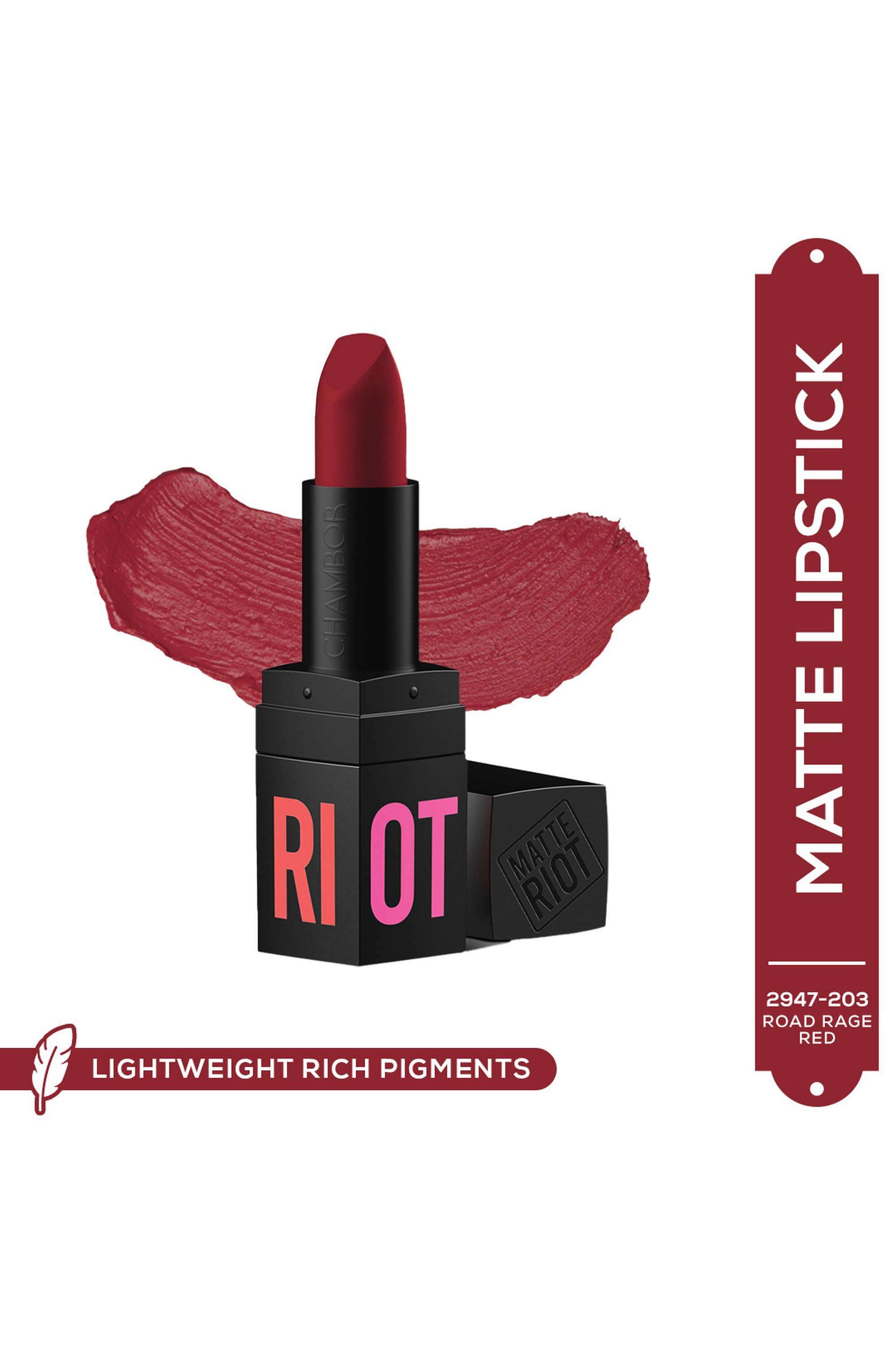 Matte-Riot-Lipstick---203-Road-Rage-Red -4.5-gm
