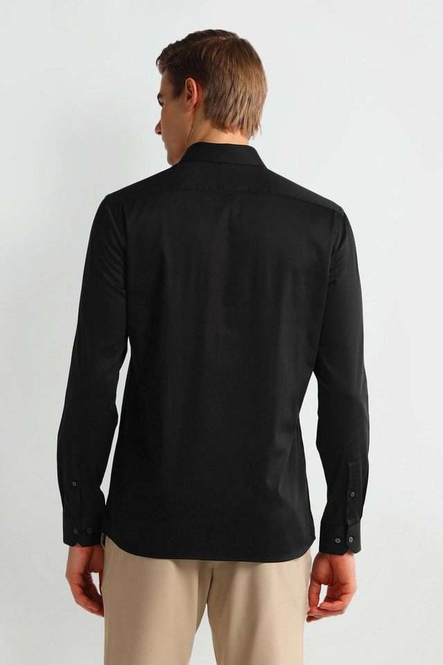 Solid-Cotton-Blend-Slim-Fit-Men-Formal-Wear-Shirt