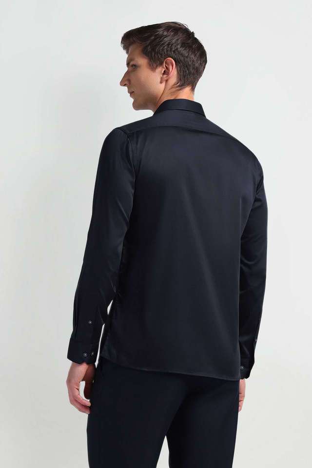 Solid-Cotton-Blend-Slim-Fit-Men-Formal-Wear-Shirt